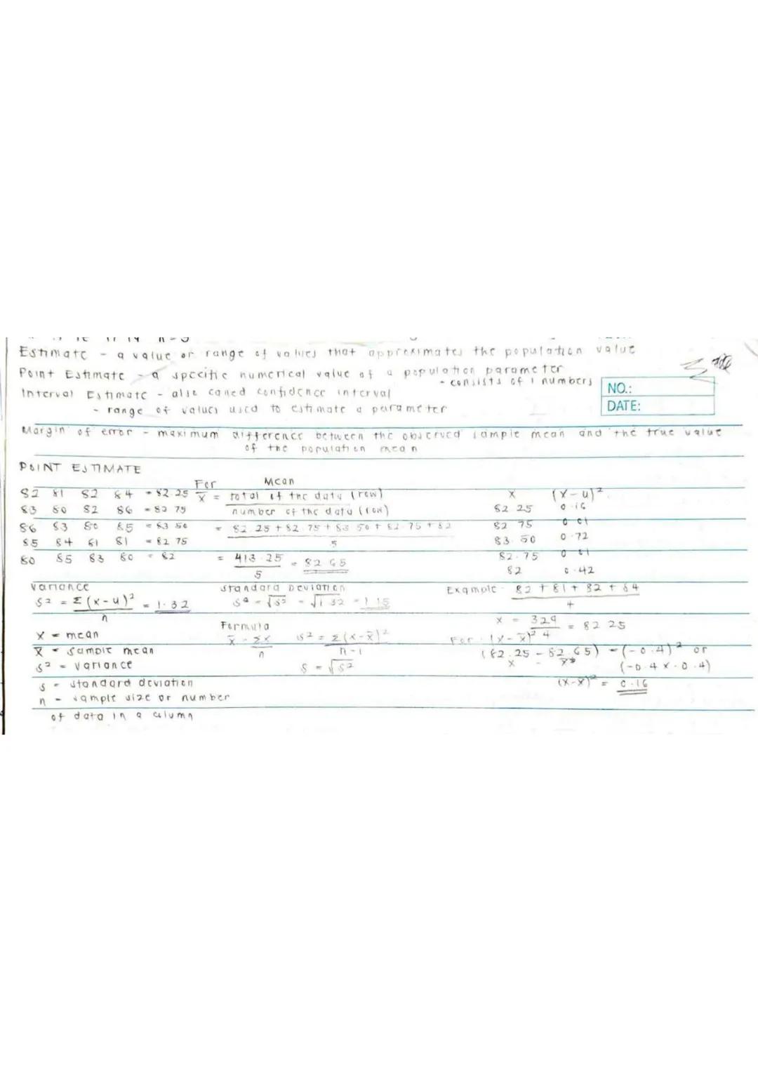 SENIOR HIGH SCHOOL NOTES
# Grade 11
notes
STATS AND PROBABILITY --- OCR Start ---
Random Variables
characteristics of a sample or populati