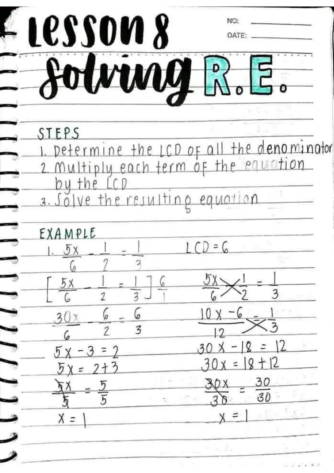 LESSON 1
NO:
DATE:
Relations &
functions
RELATION
↳ a set of ordered pairs (x, y)
DOMAIN
↳ First coordinate in a relation,
(x); input; indep