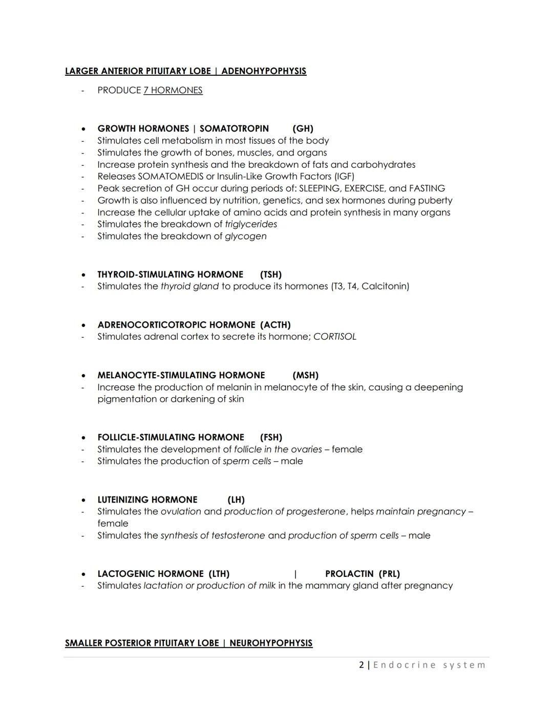 ENDOCRINE SYSTEM
HOMEOSTASIS
- Maintenance of homeostasis, which involves growth, maturation, reproduction,
metabolism, and human behavior
H