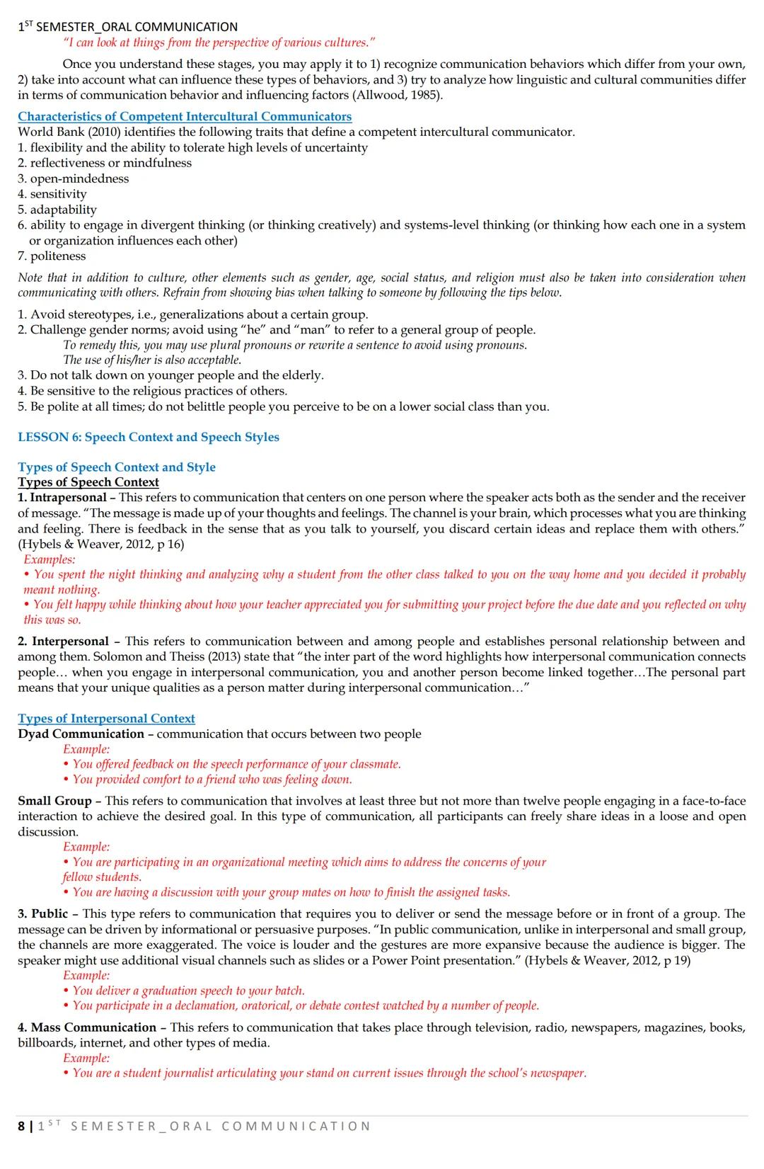 1ST SEMESTER_ORAL COMMUNICATION
LESSON 1: Nature and Elements of Communication
What is COMMUNICATION?
DEFINITIONS:
COMMUNICATION AS A TWO-WA