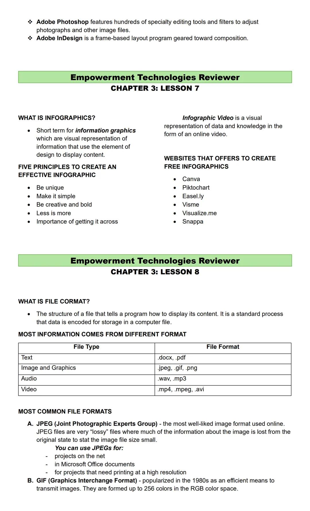 Empowerment Technologies Reviewer
CHAPTER 1: LESSON 1
WHAT IS ICT?
* Stands for "Information and
Communications Technology."
* ICT mainly de