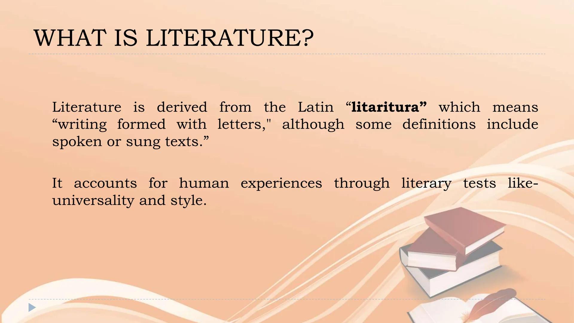 # INTRODUCTION TO 21ST
# CENTURY LITERATURE BELL WORK
Literature is one of the most
interesting and significant
expressions of humanity.
~ P