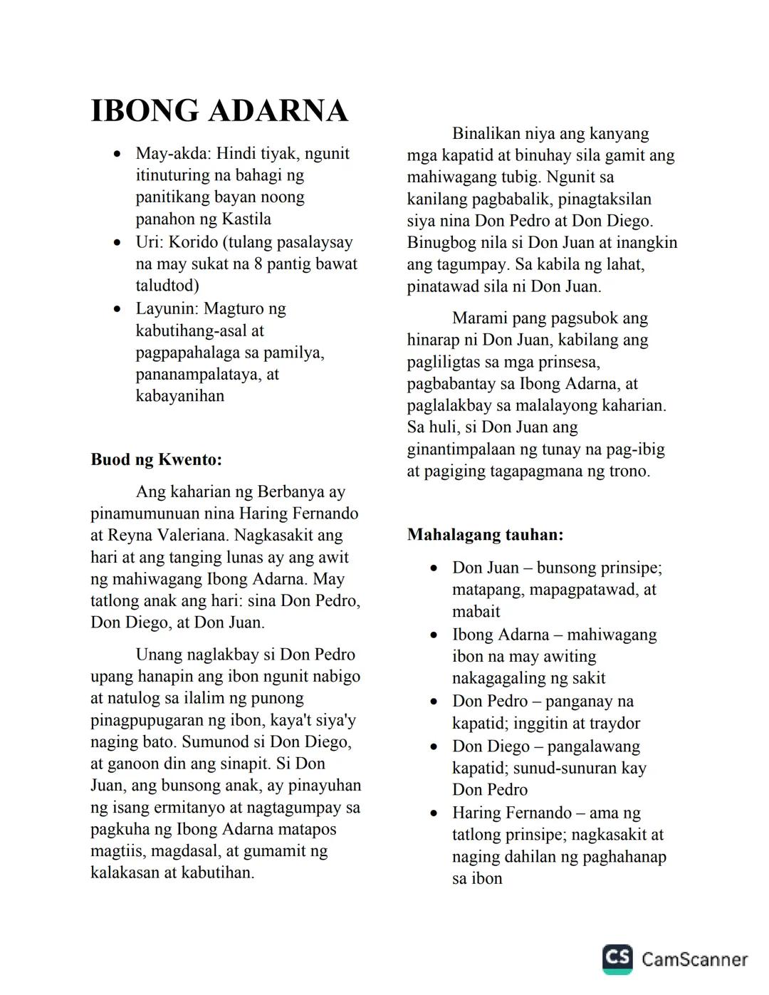 IBONG ADARNA
• May-akda: Hindi tiyak, ngunit
itinuturing na bahagi ng
panitikang bayan noong
panahon ng Kastila
• Uri: Korido (tulang pasala