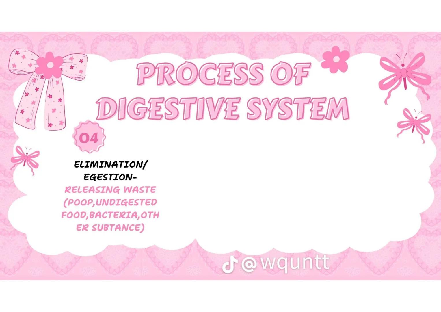 # THE HUMAN
DIGESTIVE
SYSTEM
PREPARED BY: WQUNTT
@wqunnt ANUS
• WHERE FECES
ELEMINATE/RELEASE/EXPE
LLED FROM OUR BODY
THROUGH THE PROCESS