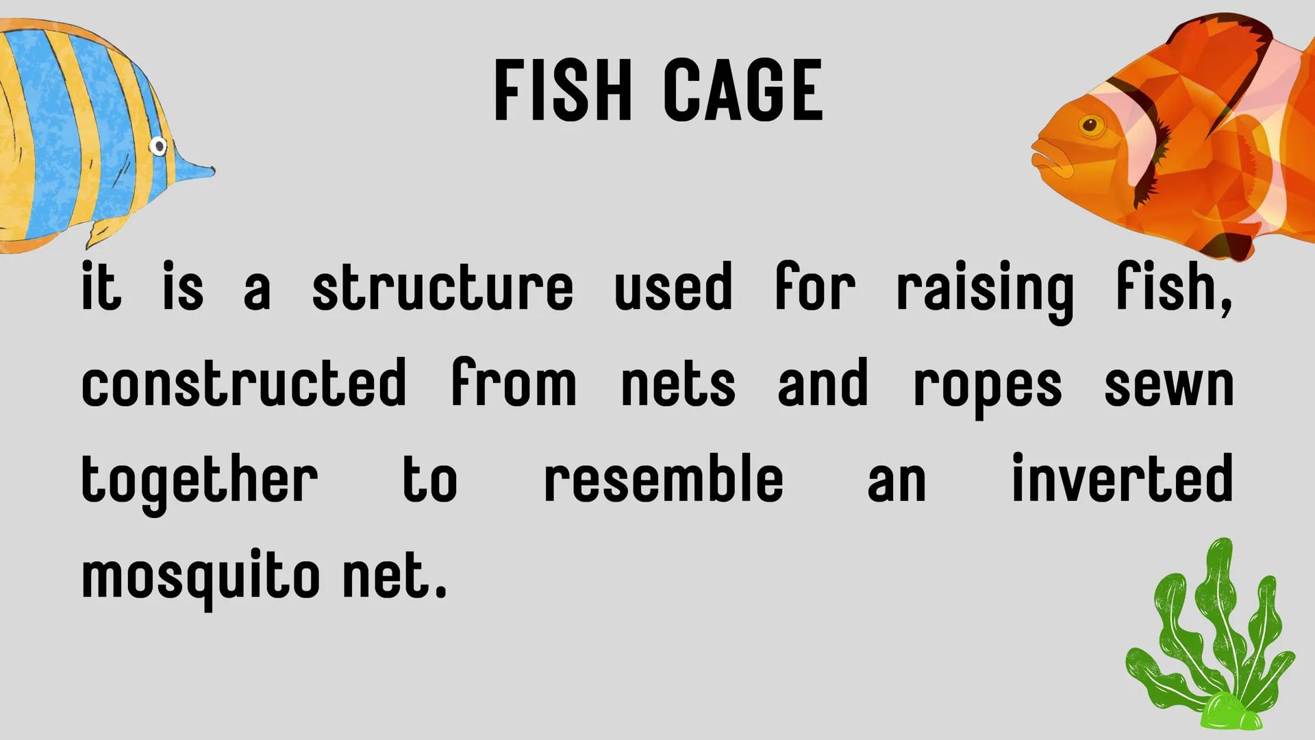 # LESSON 1:
# AQUACULTURE AQUACULTURE
is the farming of aquatic
organisms such as fish
and
shellfish under
controlled conditions RA 8550 (T