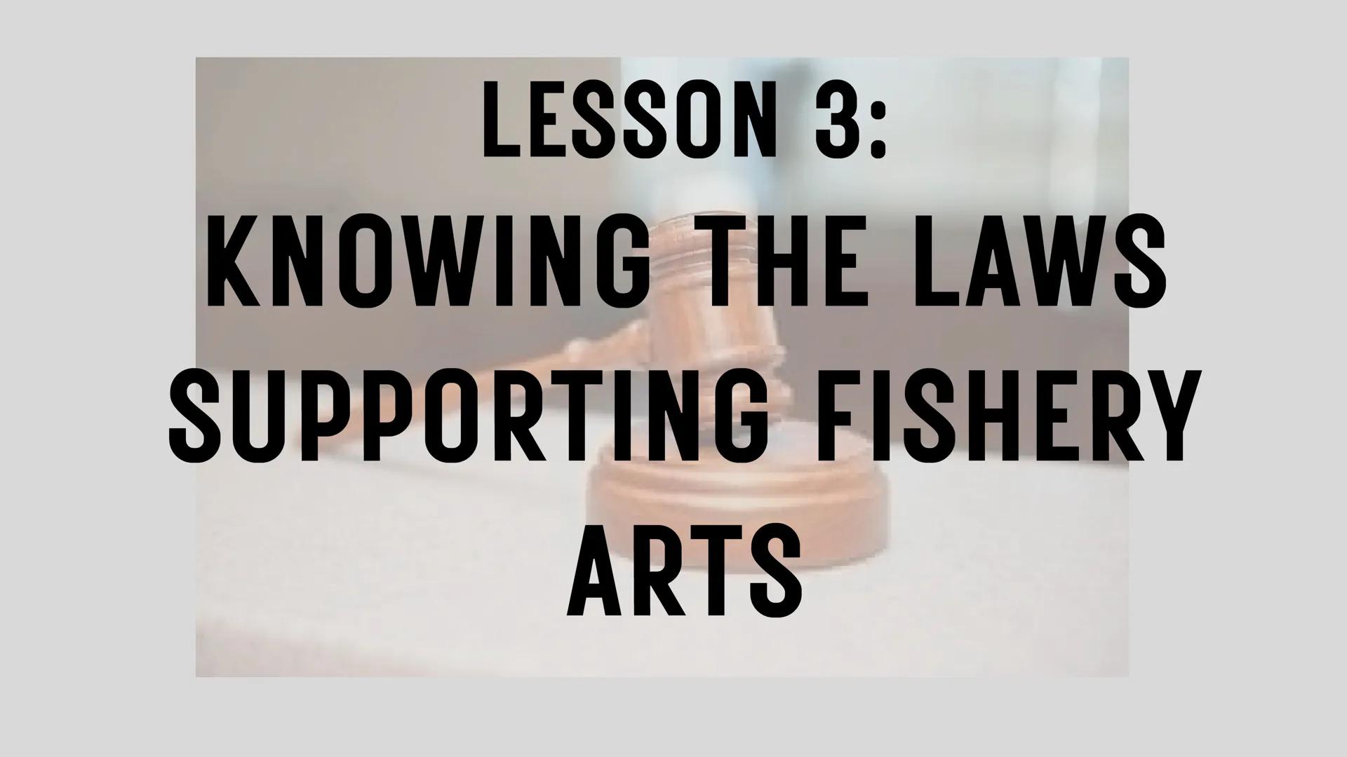 # LESSON 1:
# AQUACULTURE AQUACULTURE
is the farming of aquatic
organisms such as fish
and
shellfish under
controlled conditions RA 8550 (T