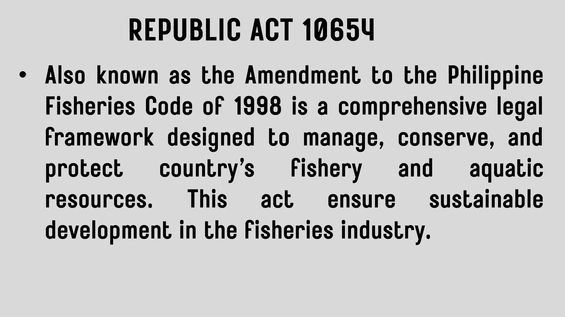 # LESSON 1:
# AQUACULTURE AQUACULTURE
is the farming of aquatic
organisms such as fish
and
shellfish under
controlled conditions RA 8550 (T