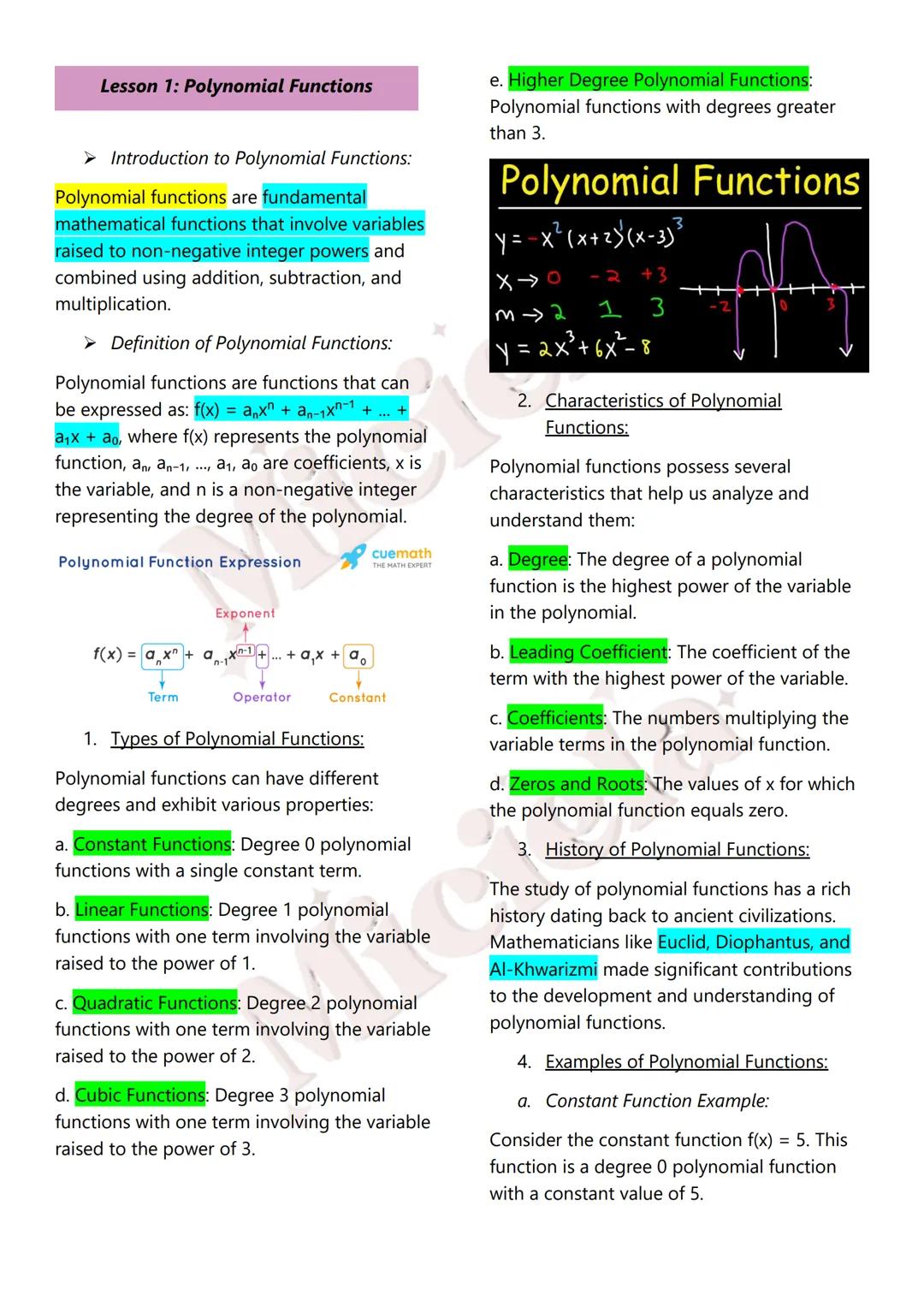 Miciela
ALL RIGHTS RESERVED MATH 10
Table of Contents:
1st Quarter
1. Sequences
Introduction to Sequences
Terms and Notation
Recursive and E