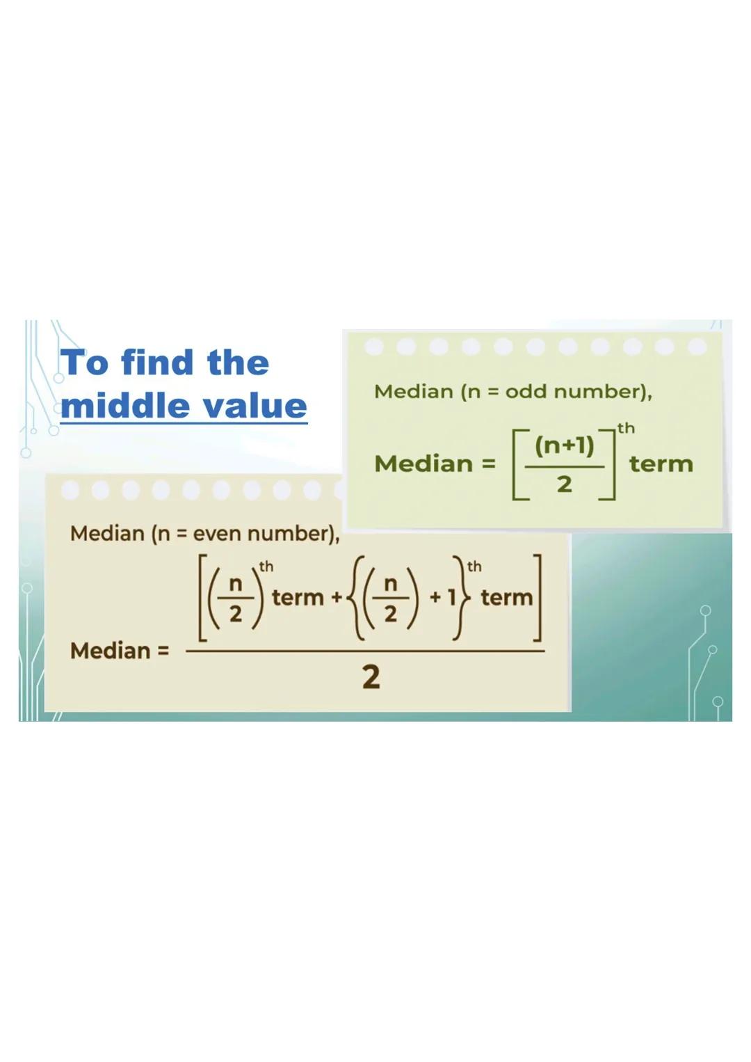 6,5,4,6,2,0,5,1
Mode
Since 5 and 6 occur the same
number of times in the data set,
then the mode is both 5 and 6.
The data set is bimodal.
M