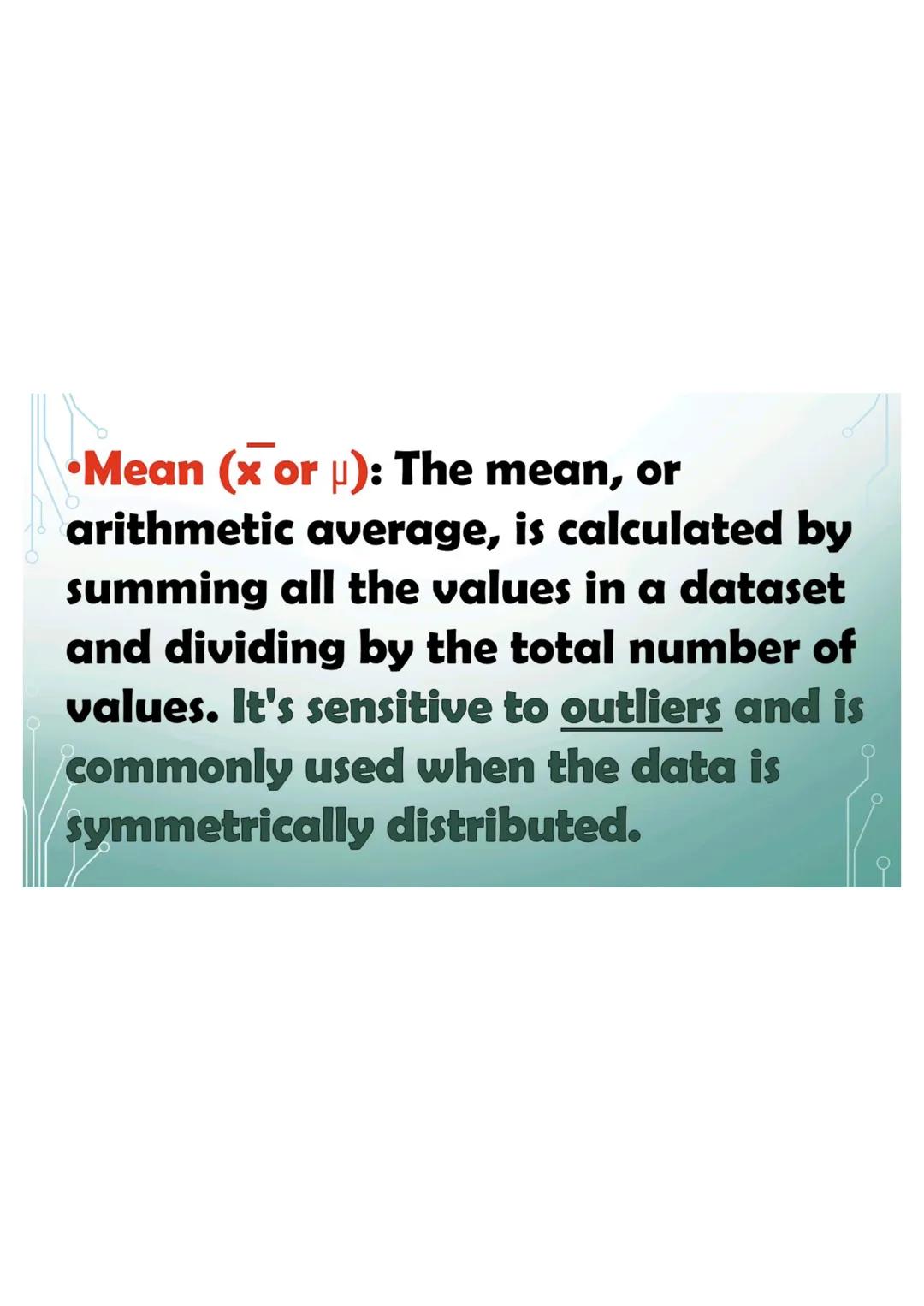 6,5,4,6,2,0,5,1
Mode
Since 5 and 6 occur the same
number of times in the data set,
then the mode is both 5 and 6.
The data set is bimodal.
M