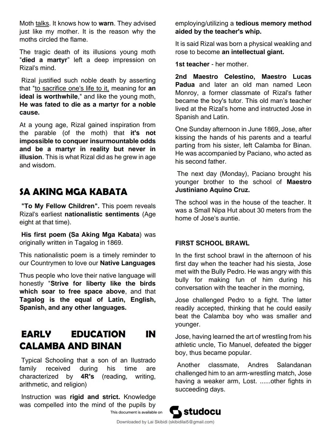 studocu
Rizal - UNIT 1 TO 4 (Encoded)
Life and Works of Rizal (University of Caloocan City)
Scan to open on Studocu
Studocu is not sponsored