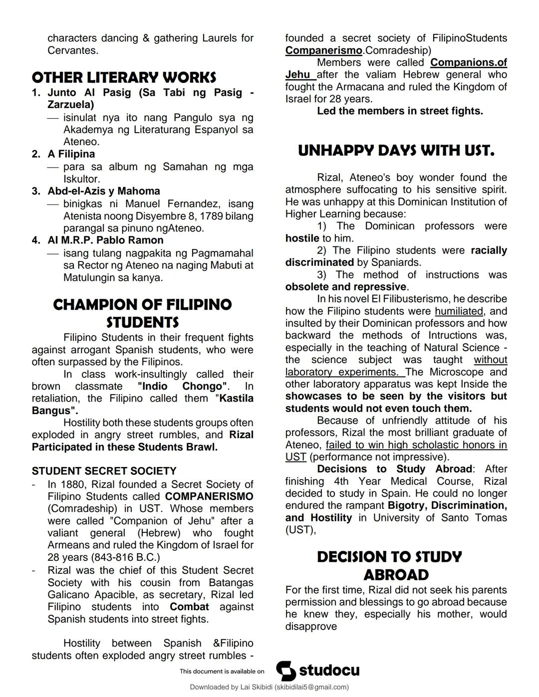 studocu
Rizal - UNIT 1 TO 4 (Encoded)
Life and Works of Rizal (University of Caloocan City)
Scan to open on Studocu
Studocu is not sponsored