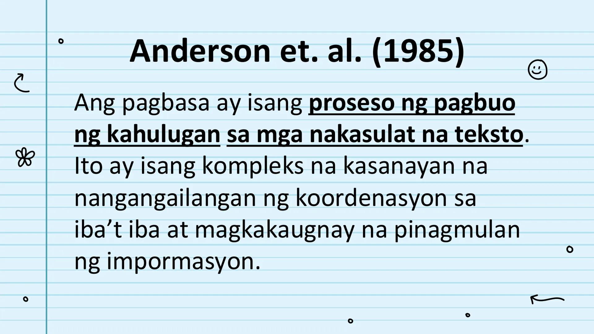 le
☆
Pagbasa at Pagsusuri
ng Iba't Ibang Teksto
Tungo sa
Pananaliksik
😊 UNANG
KWARTER NILALAMAN
PAMANTAYANG
PANGNILALAMAN
PAMANTAYAN SA PAG
