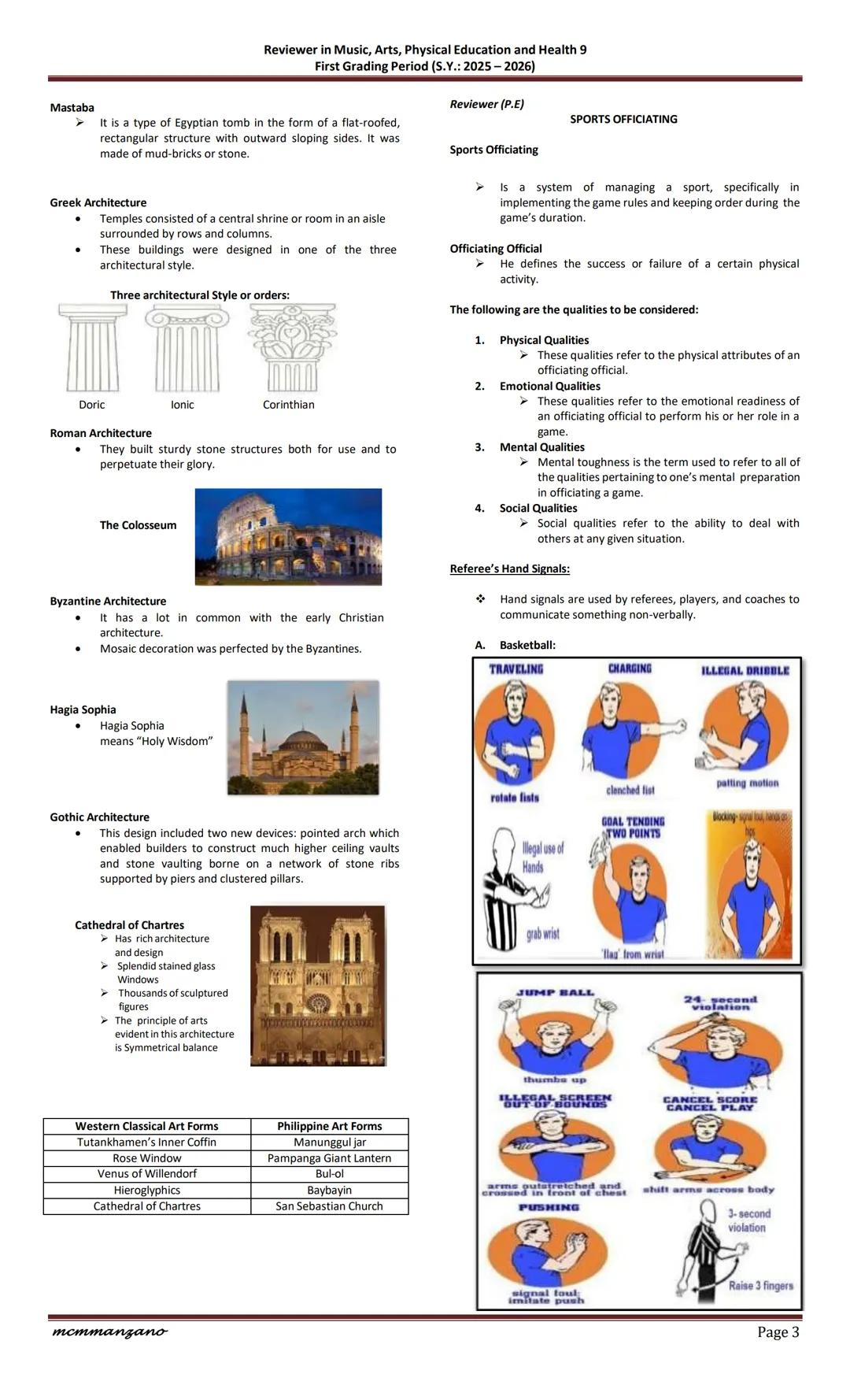 Reviewer in Music, Arts, Physical Education and Health 9
First Grading Period (S.Y.: 2025-2026)
Class No. Name:
Grade and
Section:
Date:
Rev