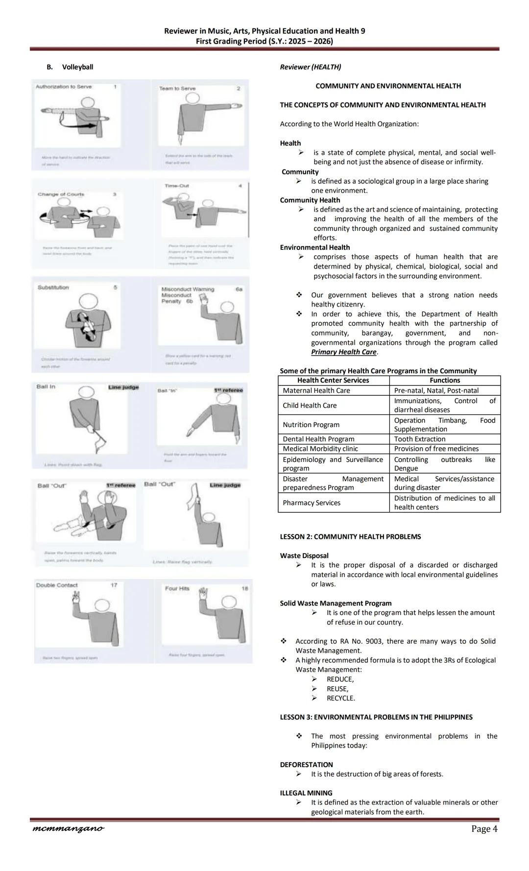 Reviewer in Music, Arts, Physical Education and Health 9
First Grading Period (S.Y.: 2025-2026)
Class No. Name:
Grade and
Section:
Date:
Rev