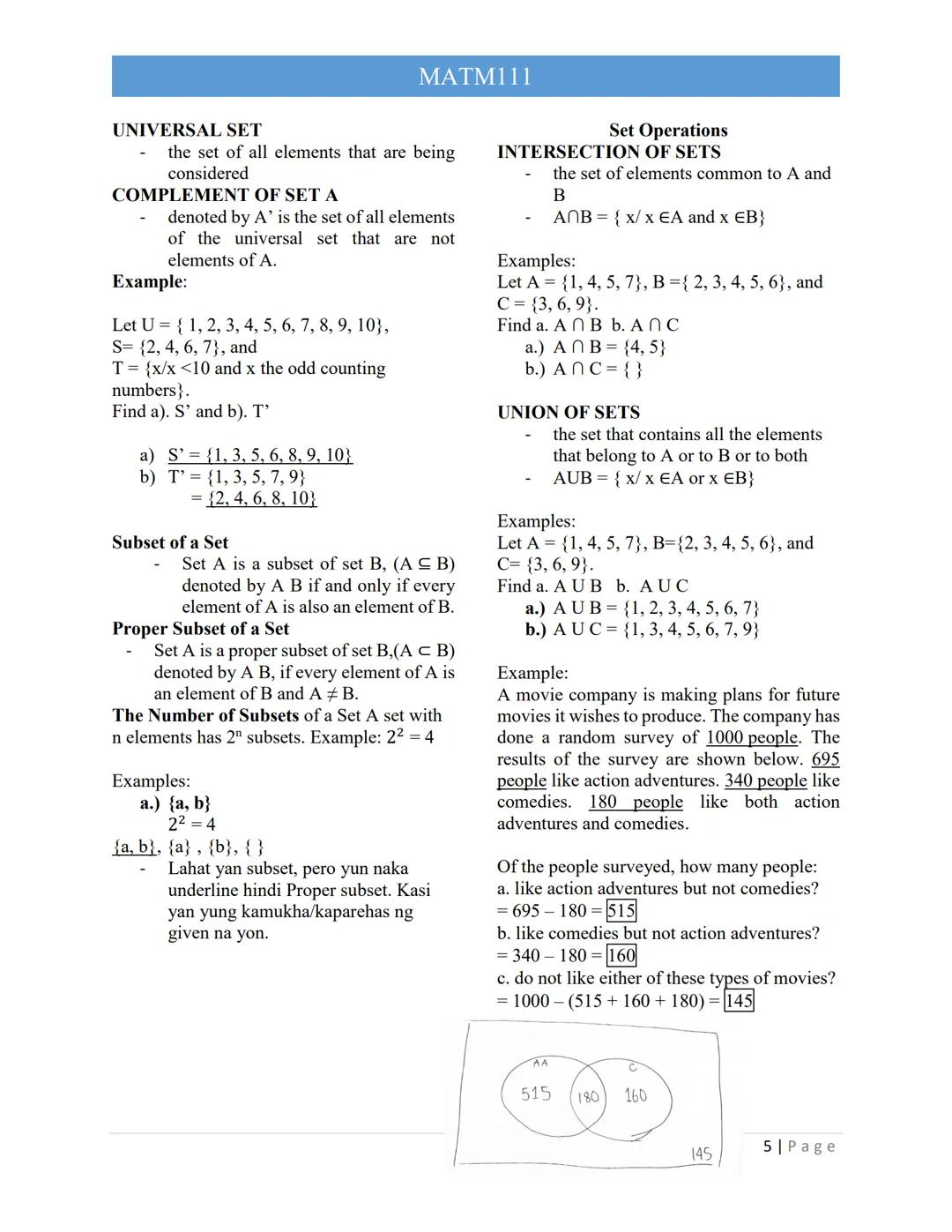 Coverage:
1. Nature of Mathematics
2. Language of Mathematics
3. Sets, Relation and Functions
4. Fundamentals of Logic
5. Problem-solving
Ma