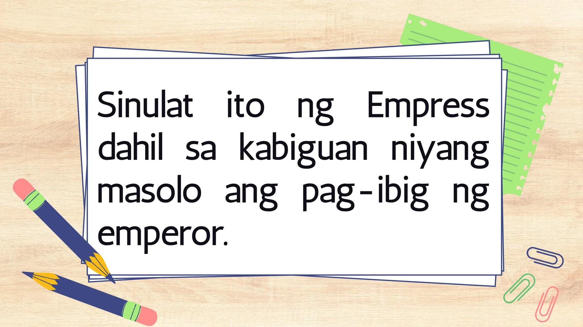 # FILIPINO 9
Ikalawang Markahan MGA KASANAYANG DAPAT MONG MATUTUHAN:
• Nasusuri ang pagkakaiba at pagkakatulad ng estilo ng pagbuo ng tanka