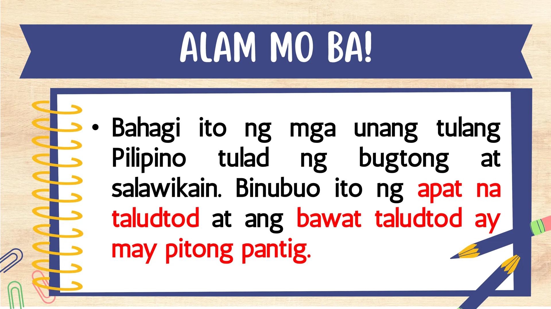 # FILIPINO 9
Ikalawang Markahan MGA KASANAYANG DAPAT MONG MATUTUHAN:
• Nasusuri ang pagkakaiba at pagkakatulad ng estilo ng pagbuo ng tanka