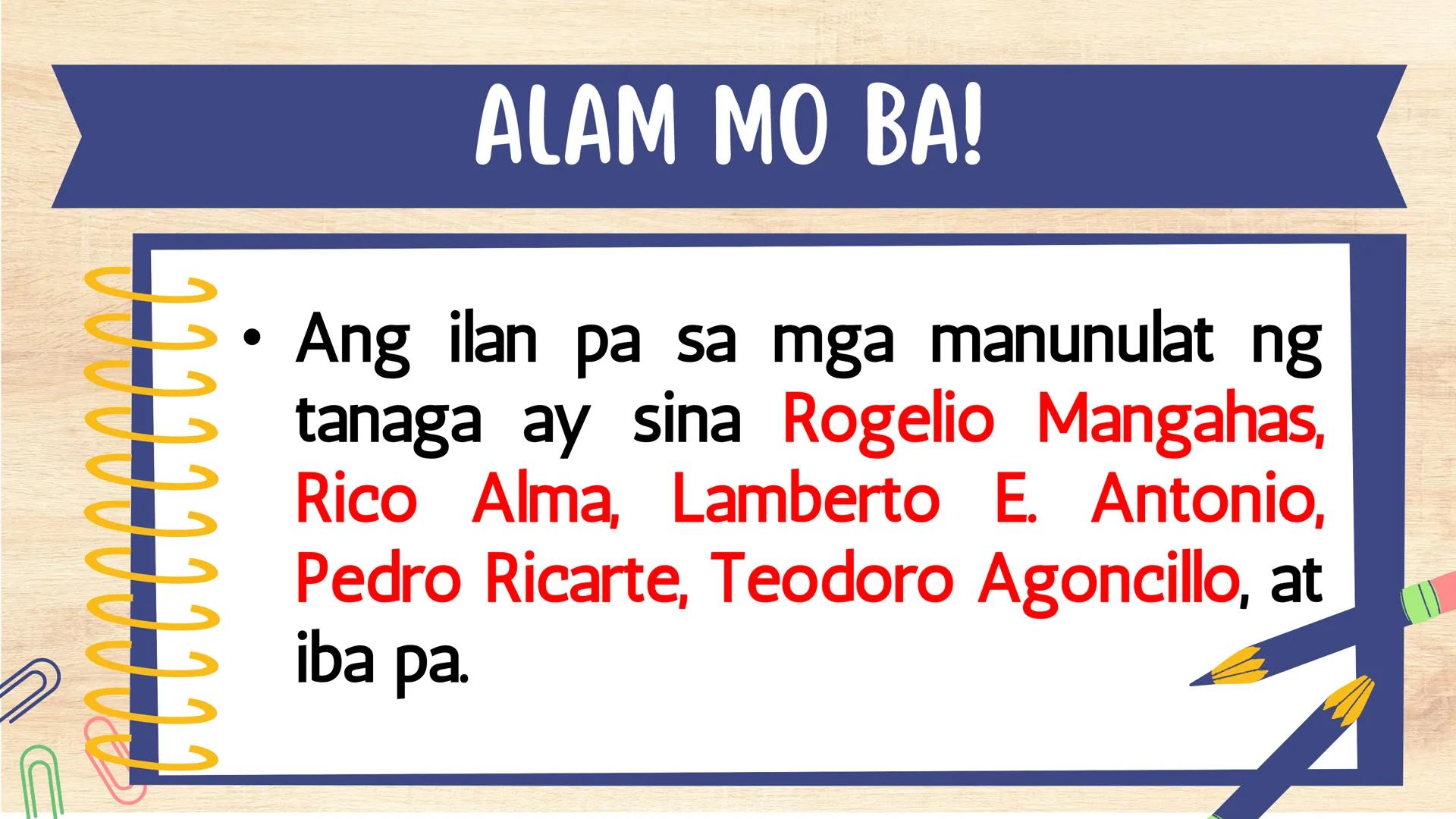 # FILIPINO 9
Ikalawang Markahan MGA KASANAYANG DAPAT MONG MATUTUHAN:
• Nasusuri ang pagkakaiba at pagkakatulad ng estilo ng pagbuo ng tanka