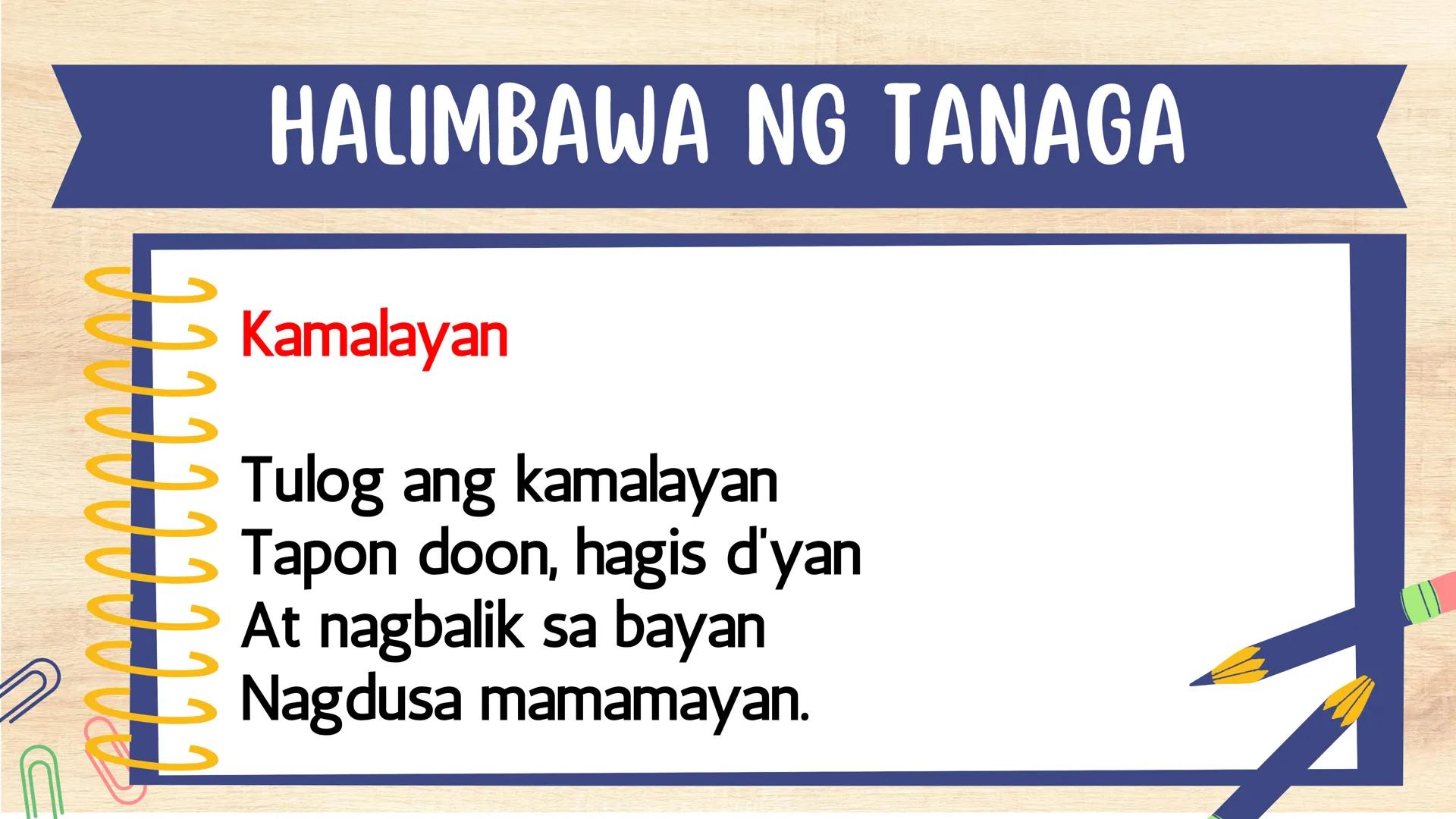 # FILIPINO 9
Ikalawang Markahan MGA KASANAYANG DAPAT MONG MATUTUHAN:
• Nasusuri ang pagkakaiba at pagkakatulad ng estilo ng pagbuo ng tanka