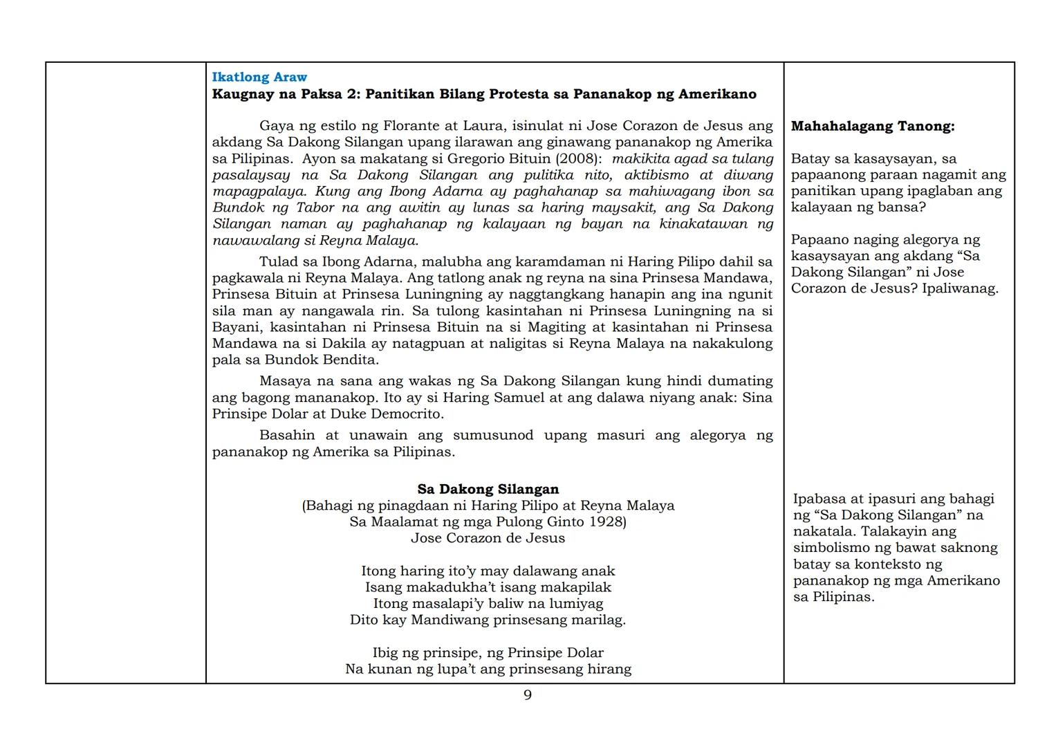 8
Modelong Banghay Aralin
sa Filipino
Kuwarter 2
Aralin
1
IMPLEMENTATION OF THE MATATAG K TO 10 CURRICULUM
DepED
DEPARTMENT OF EDUCATION
PAG