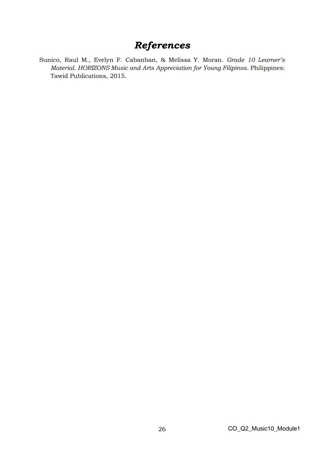10
DepED
DEPARTMENT OF EDUCATION
Music
Quarter 2 - Module 1:
Afro-Latin American
and Popular Music
CO_Q2_Music10_Module1
ALTERNATIVE DELI