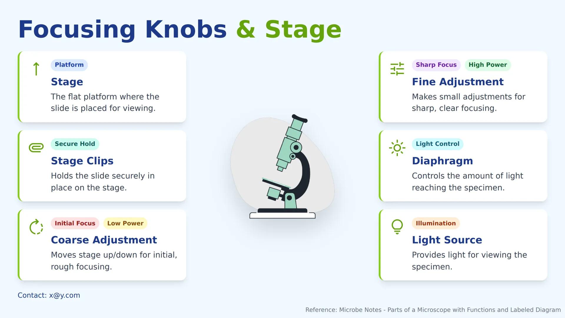 Eye piece
Parts of a Microscope
adjustment
Grade 7 Quarter 2
knob
Fine adjustment
knob
Sapiens Al
Body tube
Revolving
nose piece
Objective