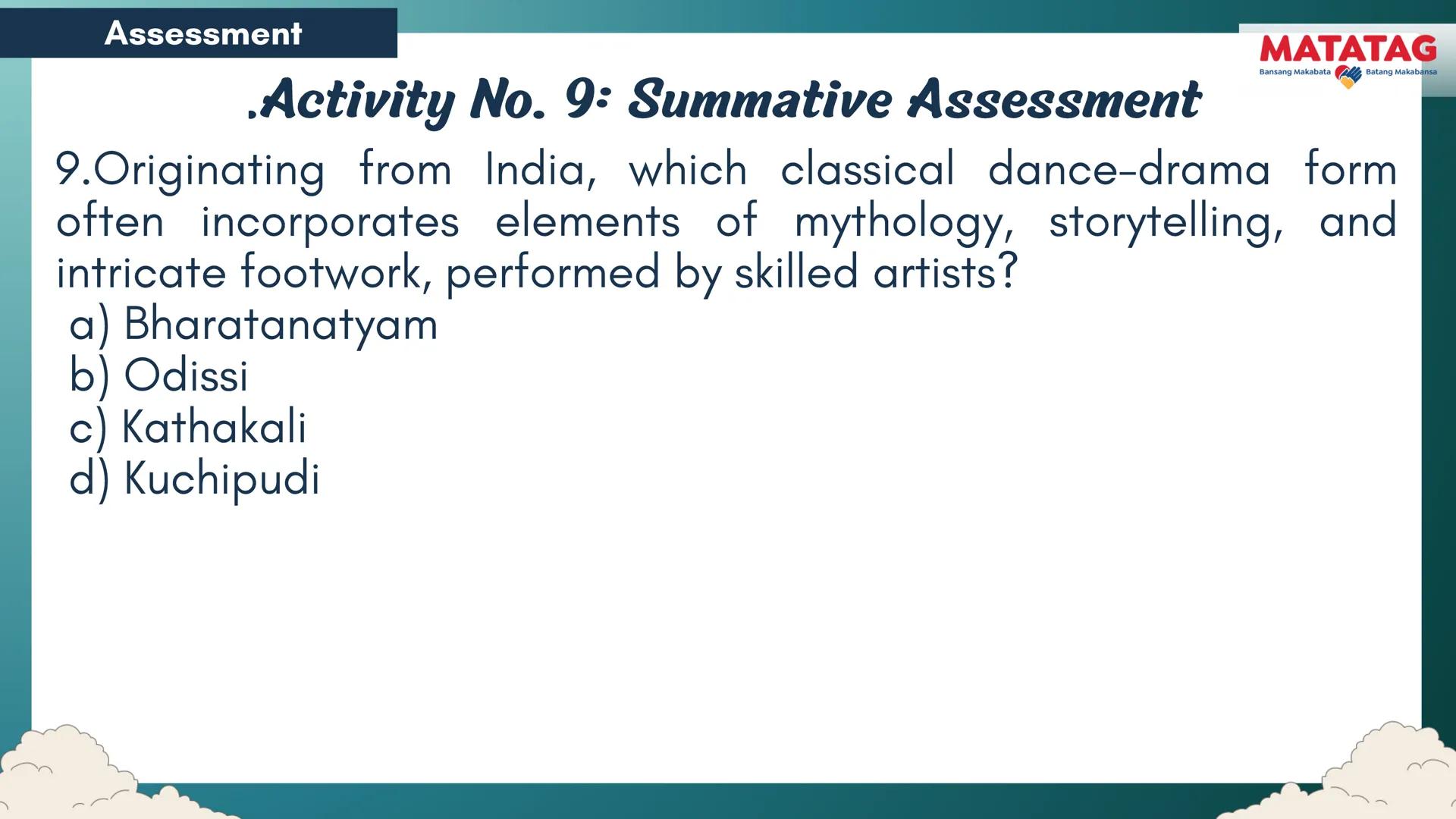DepED
Q2 Music and Arts Week 3-4
TRADITIONAL
MATATAG
Bansang Makabata Batang Makabansa
ASIAN FOLK ARTS
AND NEW CREATIVE
TRENDS # Learn