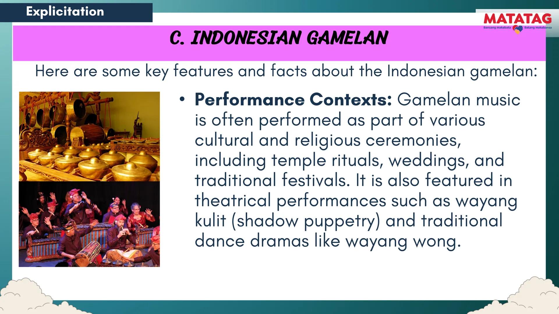 DepED
Q2 Music and Arts Week 3-4
TRADITIONAL
MATATAG
Bansang Makabata Batang Makabansa
ASIAN FOLK ARTS
AND NEW CREATIVE
TRENDS # Learn