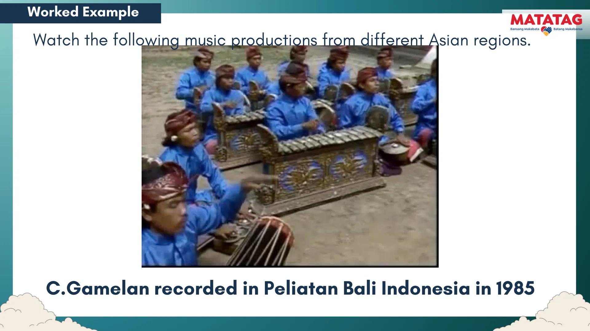DepED
Q2 Music and Arts Week 3-4
TRADITIONAL
MATATAG
Bansang Makabata Batang Makabansa
ASIAN FOLK ARTS
AND NEW CREATIVE
TRENDS # Learn