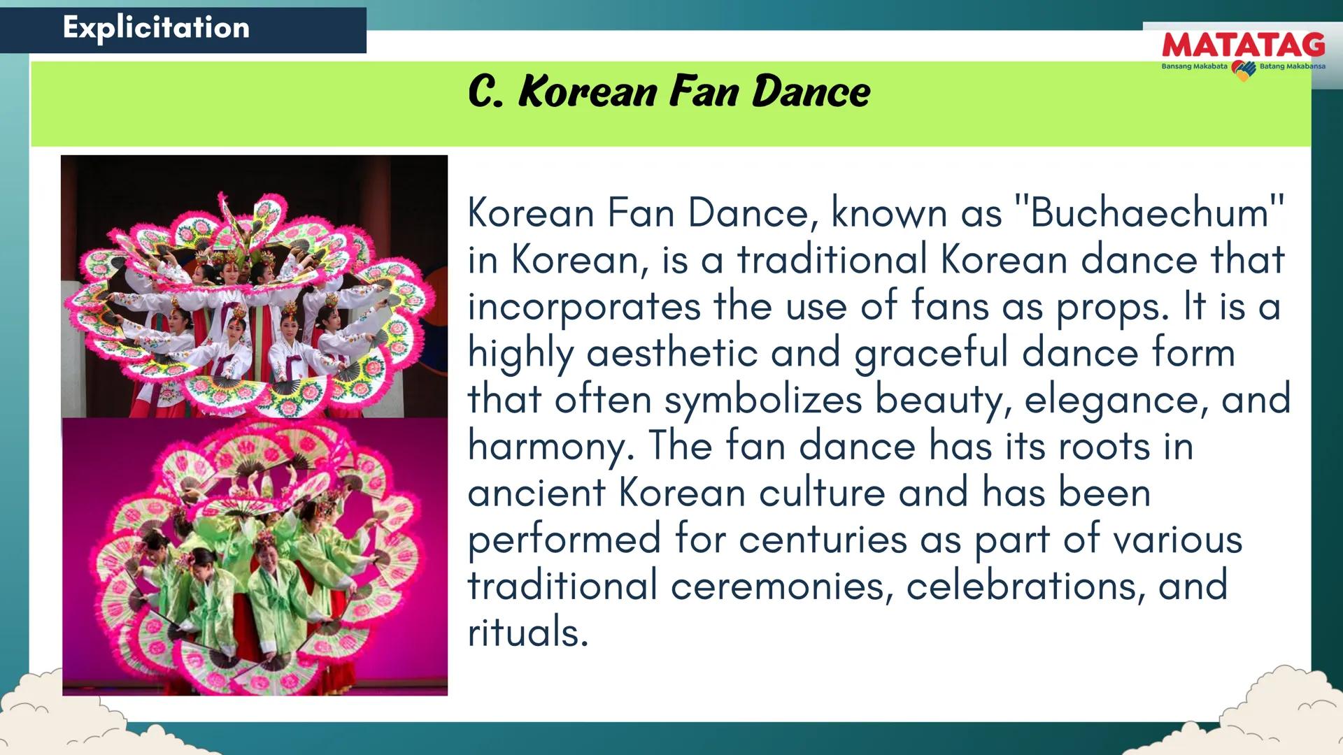 DepED
Q2 Music and Arts Week 3-4
TRADITIONAL
MATATAG
Bansang Makabata Batang Makabansa
ASIAN FOLK ARTS
AND NEW CREATIVE
TRENDS # Learn