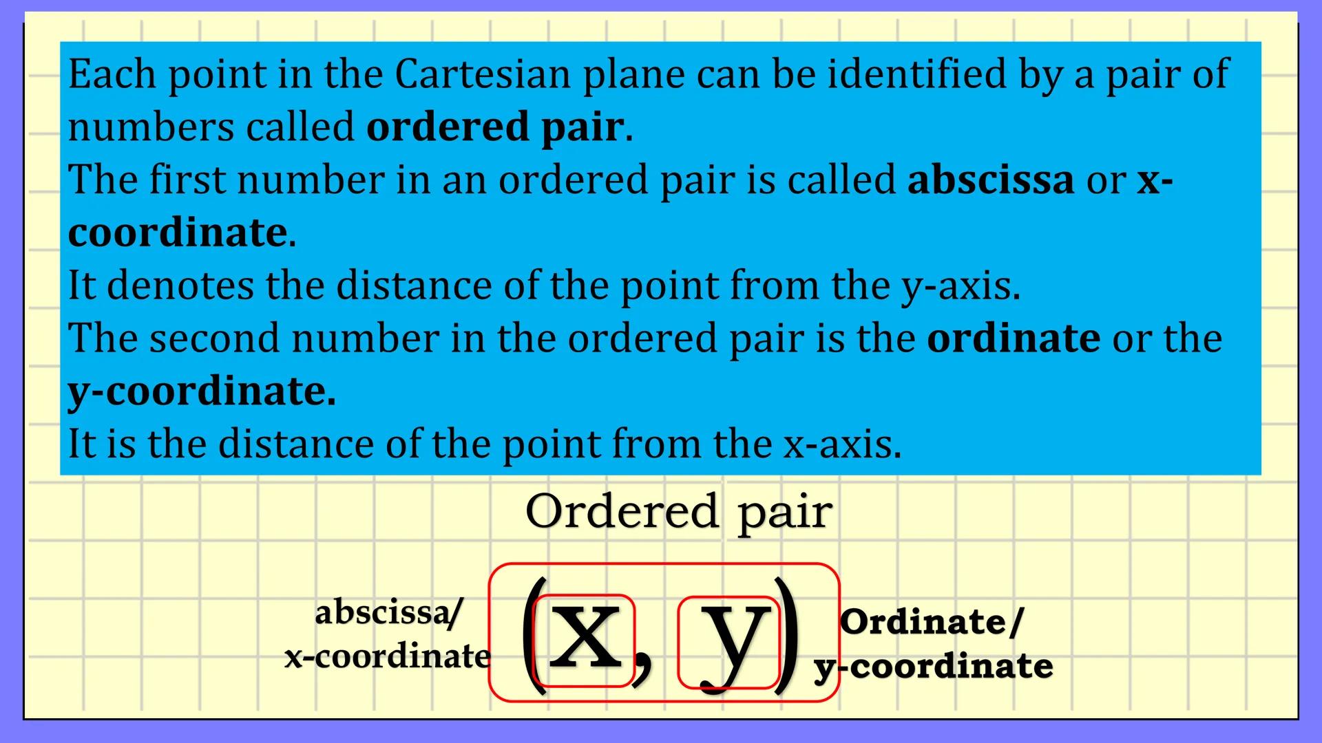 # MATH 8
CARTESIAN
COORDINATE
PLANE
Quarter 2, Week 1 If the horizontal number line
and the vertical number are
combined, a Cartesian plan