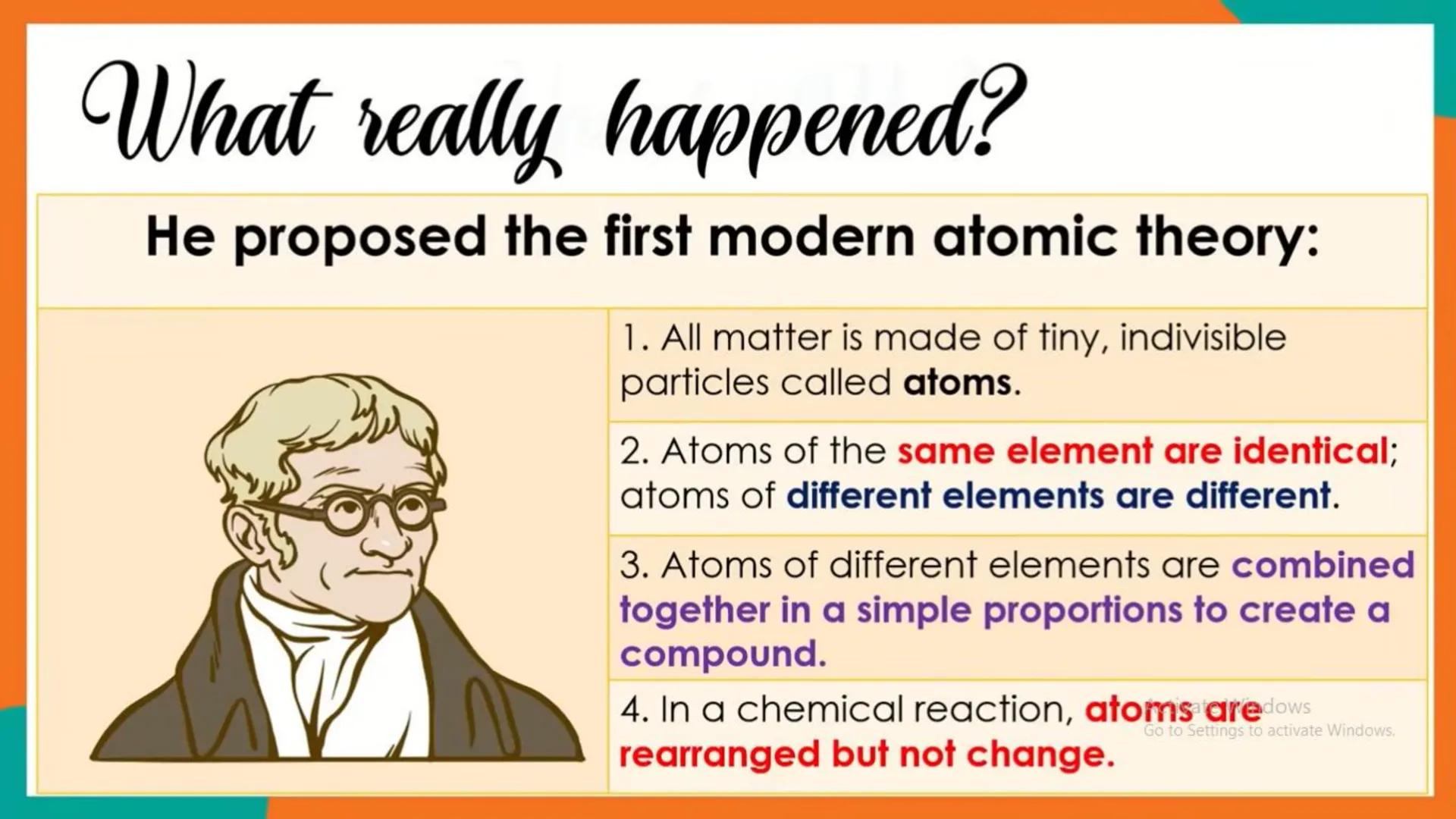# Development of Atomic Theory
1. The idea of Atoms from Democritus to Dalton
2. Laws of Matter
3. The Discovery of Electrons by J.J. Thoms