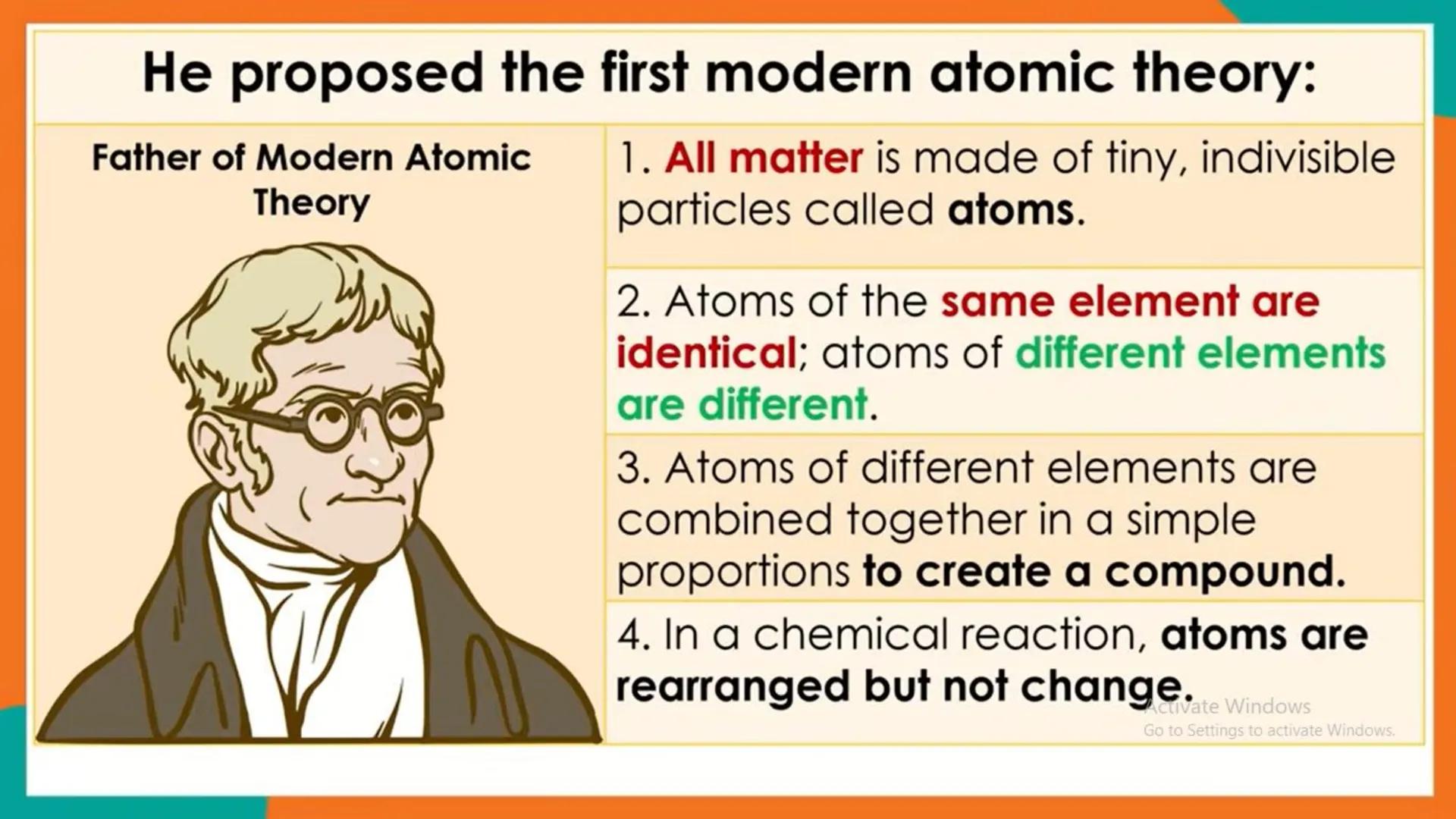 # Development of Atomic Theory
1. The idea of Atoms from Democritus to Dalton
2. Laws of Matter
3. The Discovery of Electrons by J.J. Thoms