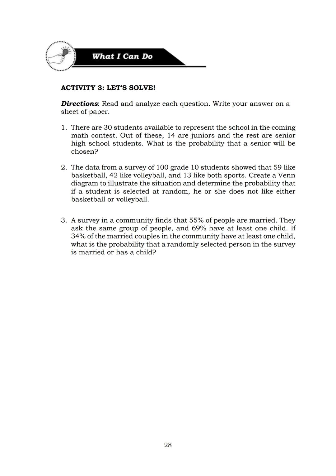 10
DIVISION OF NAVOTAS CITY
MATHEMATICS
Quarter 3
ADM
ALTERNATIVE DELIVERY MODE
S.Y. 2021-2022
NAVOTAS CITY PHILIPPINES
Group Diamond