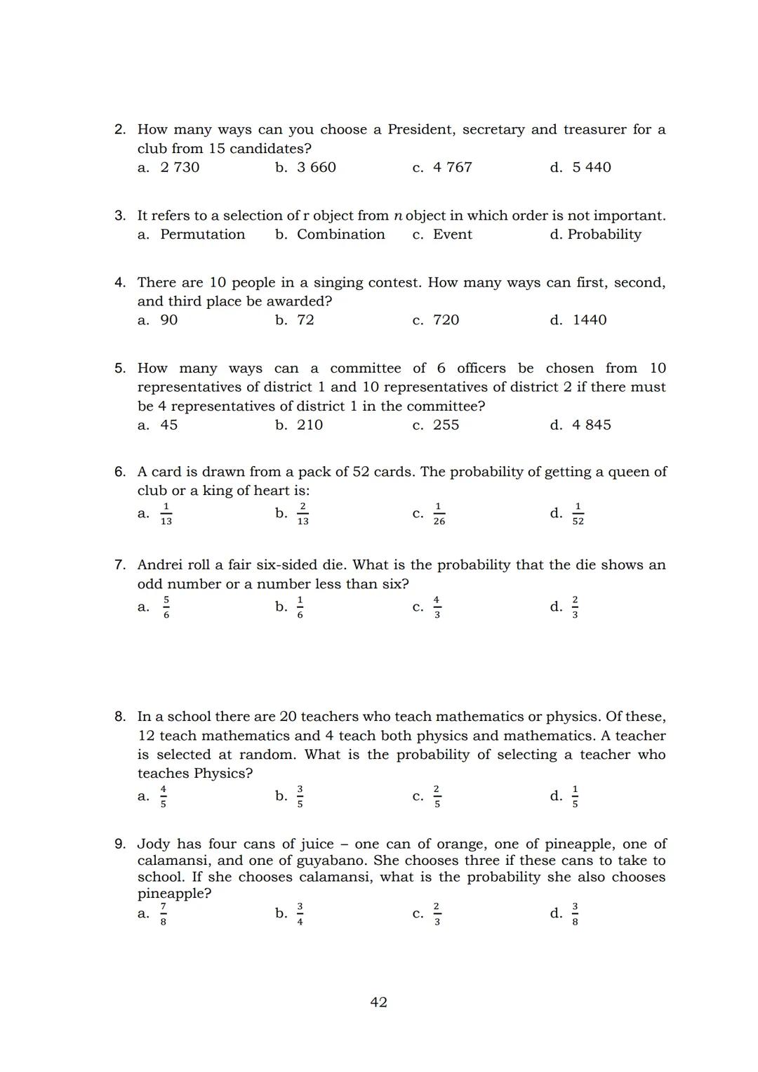 10
DIVISION OF NAVOTAS CITY
MATHEMATICS
Quarter 3
ADM
ALTERNATIVE DELIVERY MODE
S.Y. 2021-2022
NAVOTAS CITY PHILIPPINES
Group Diamond