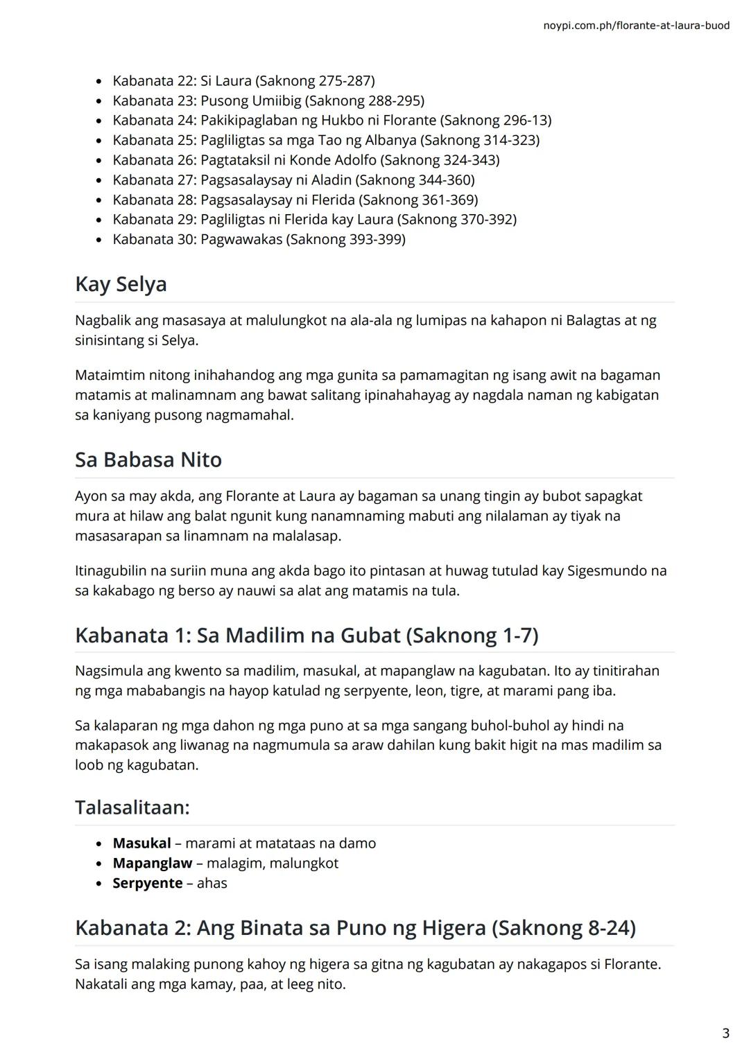 FRANCISCO BALAGTAS
FLORANTE AT
LAURA BUOD NG
BAWAT
ΚΑΒΑΝΑΤΑ
(1-30 with Talasalitaan)
⚫⚫noypi.com.ph noypi.com.ph/florante-at-laura-buod
A