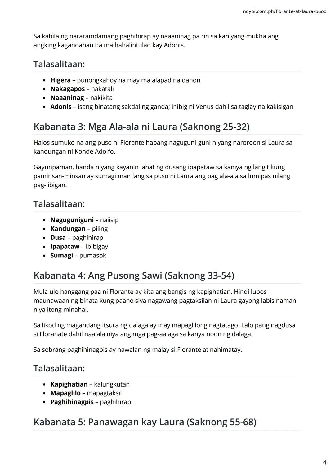 FRANCISCO BALAGTAS
FLORANTE AT
LAURA BUOD NG
BAWAT
ΚΑΒΑΝΑΤΑ
(1-30 with Talasalitaan)
⚫⚫noypi.com.ph noypi.com.ph/florante-at-laura-buod
A