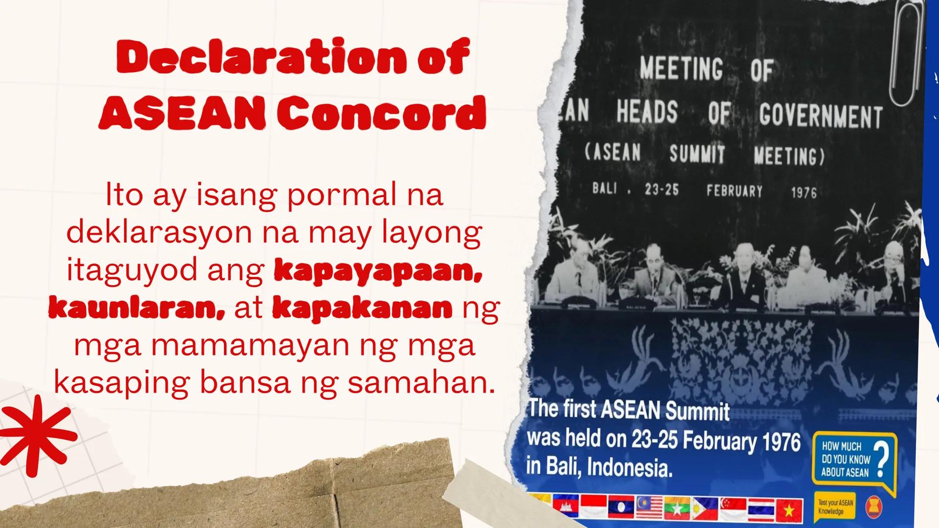 DepED
MATATAG
BAGONG PILIPINAS
*
ZOPFAN
ASEAN CONCORD
AFTA
SEANWFZ ASEAN VISION
TAGUMPAY
ng ASEAN
sa Pagkamit ng Kaunlaran
at Kapayapaan sa
