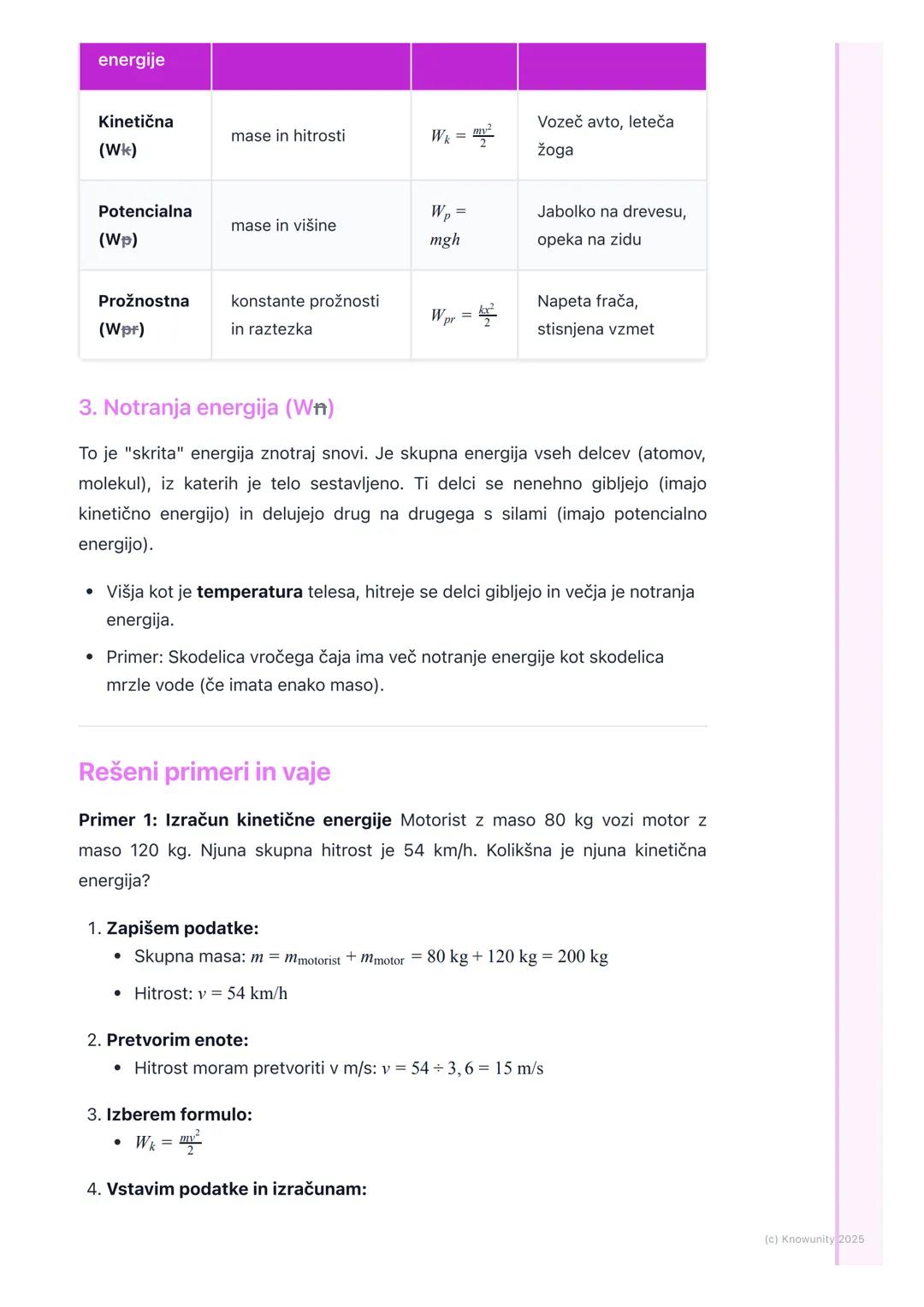 # Energija in njene oblike
Uvod v energijo
Energija je ena od osnovnih fizikalnih količin. V bistvu je to sposobnost telesa,
da opravlja d