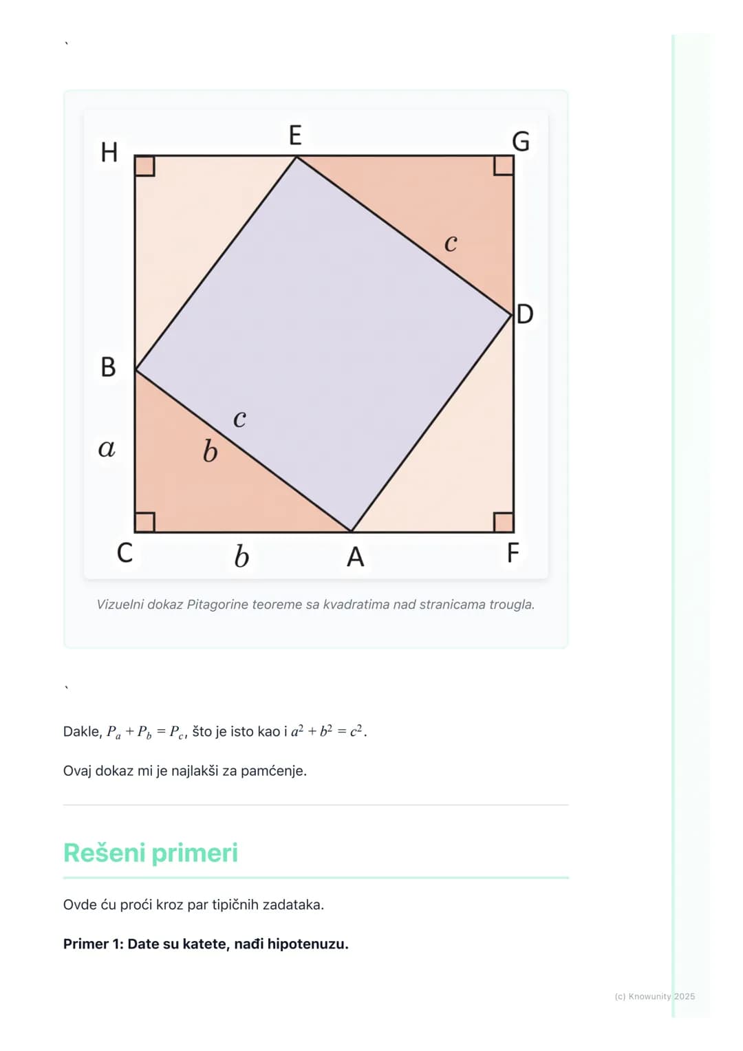 # Pojam i dokaz Pitagorine
teoreme
## Osnovni pojam Pitagorine teoreme
Pitagorina teorema je jedna od najvažnijih teorema u matematici. Po