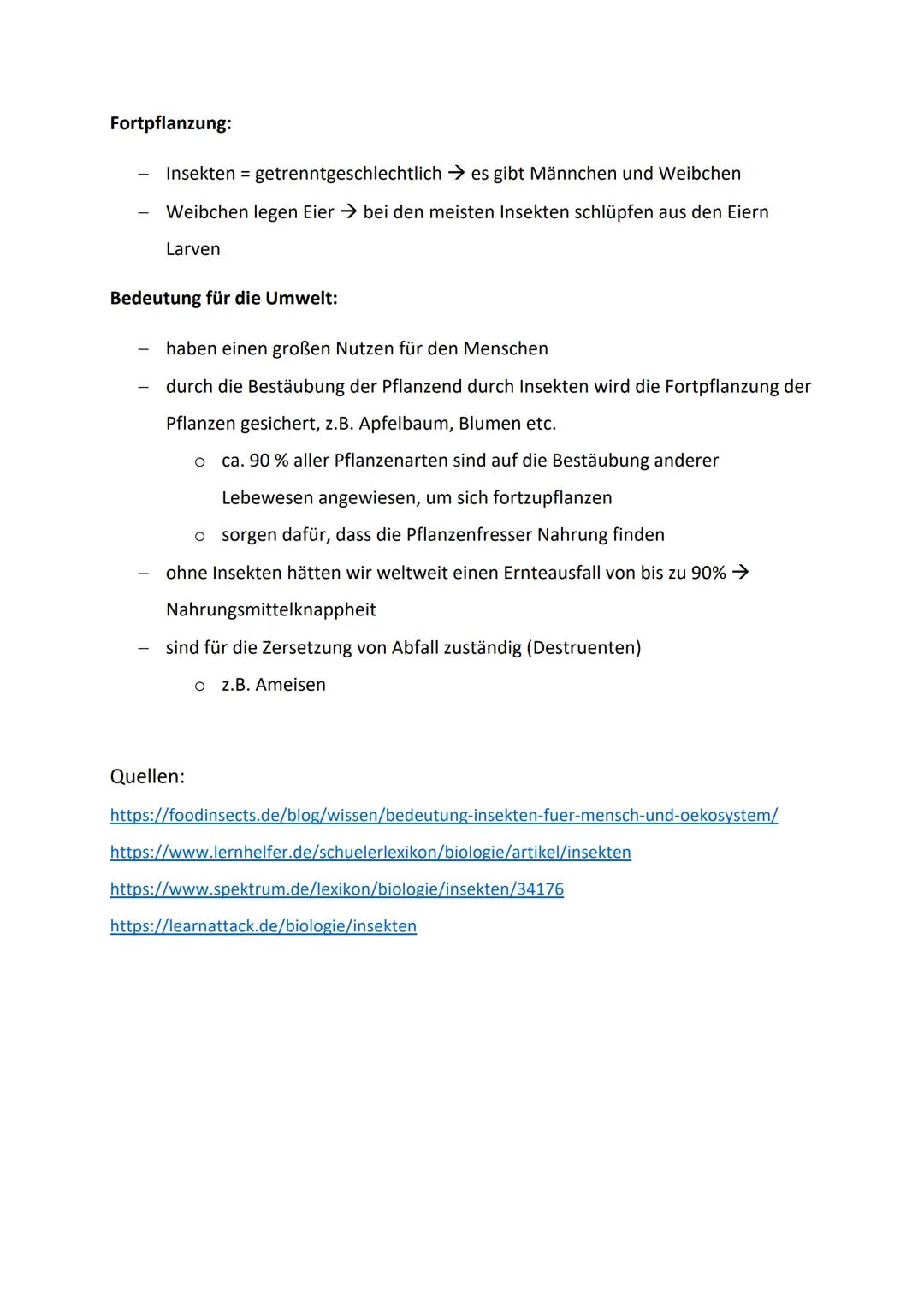 Insekten
Definition:
- Artenreichste Klasse der Gliedertiere (Arthropoda)
- Gehören zu den wirbellosen Tieren
- 60% aller Tierarten auf de
