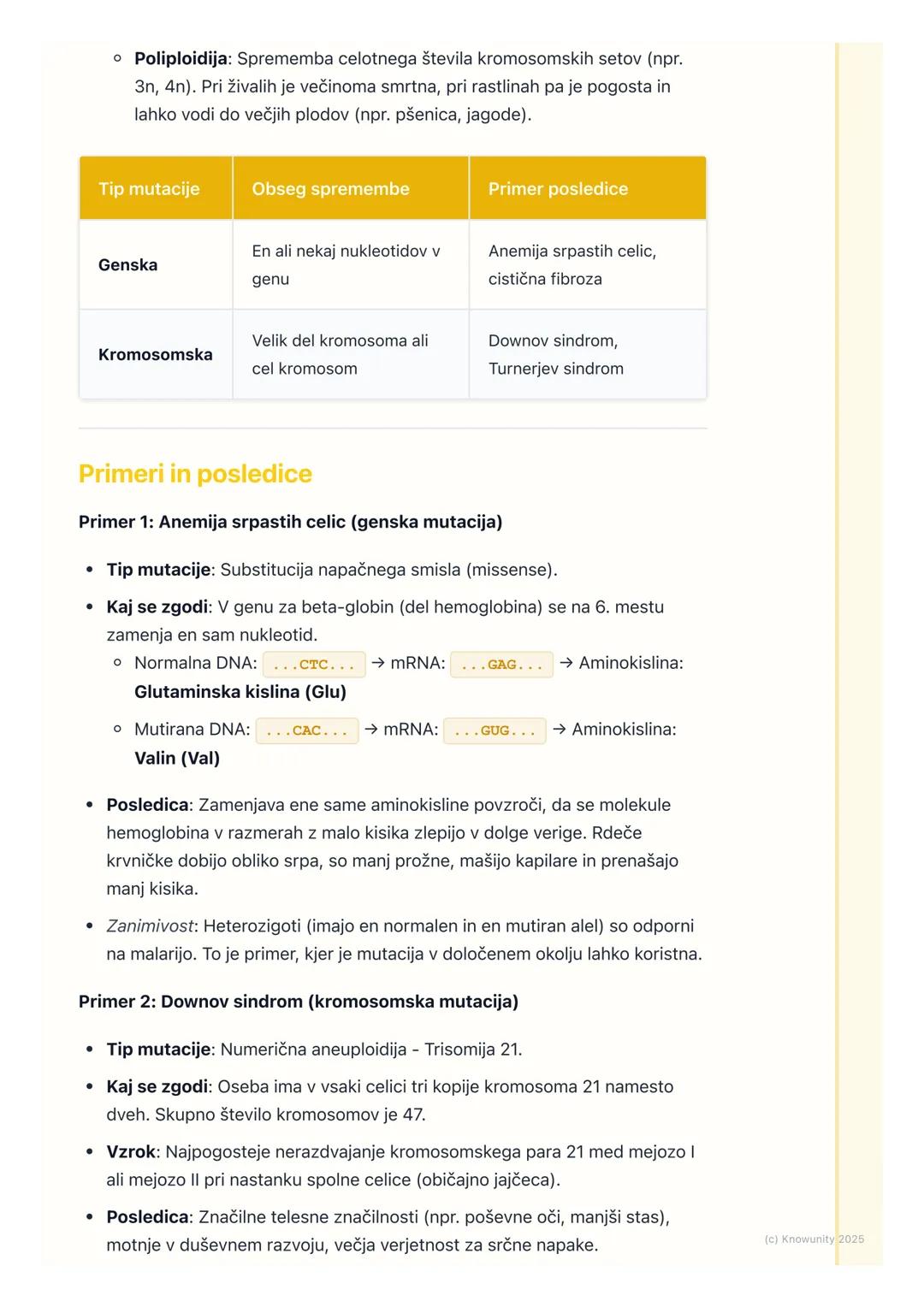 # Mutacije
Kaj so mutacije?
Mutacije so trajne spremembe v dednem materialu (DNA). So naključne in
se lahko zgodijo v katerikoli celici. S