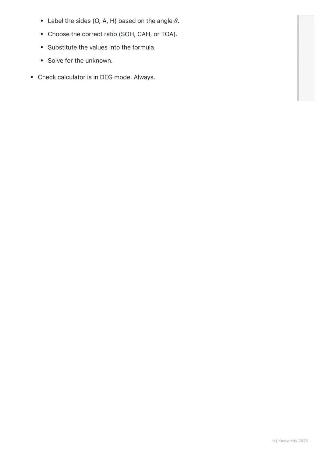 # Introduction to Trigonometric
Ratios
What is trigonometry about?
Trigonometry (or 'trig') is all about the relationship between the angl