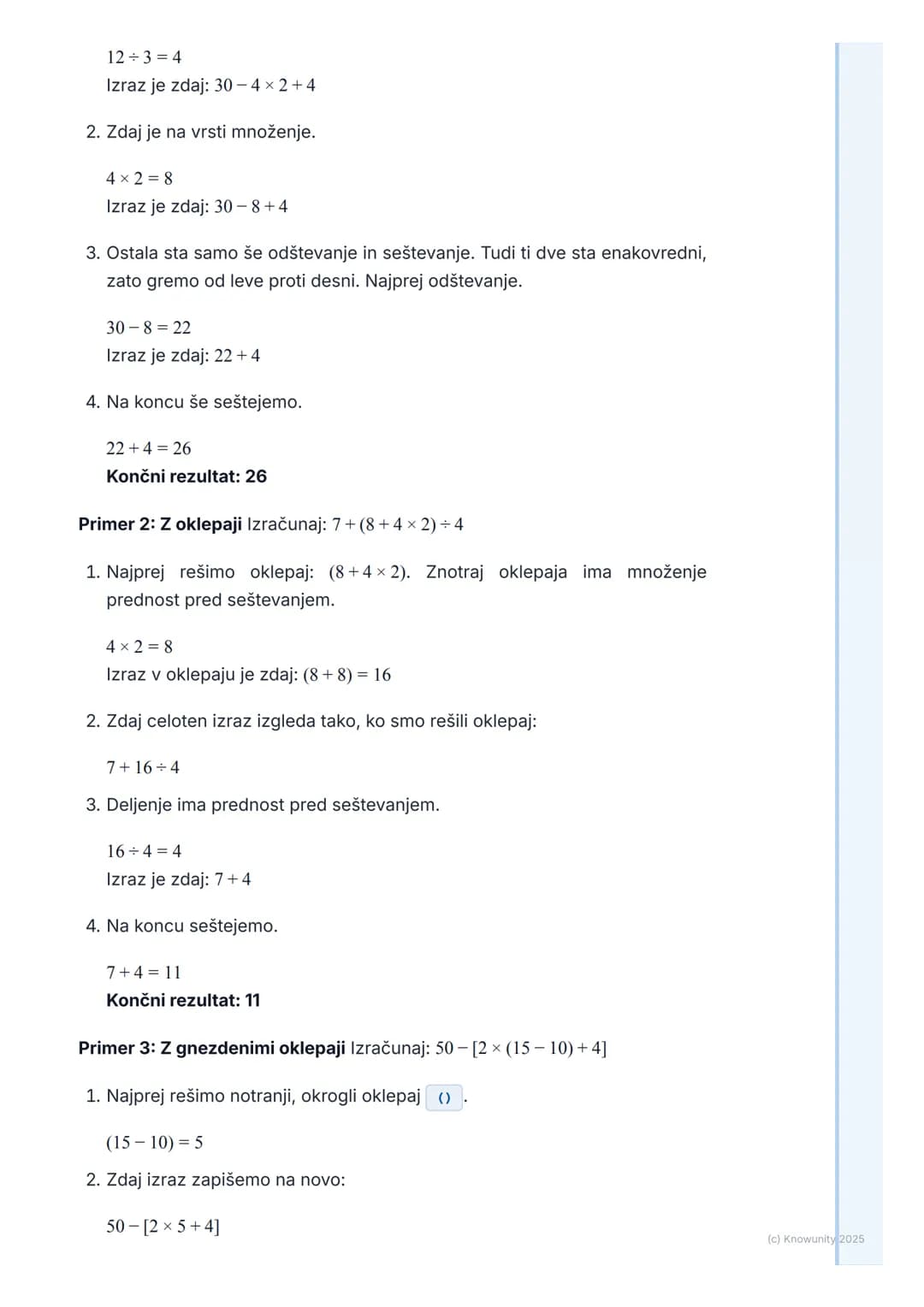 # Ponovitev in razširitev
naravnih števil
Ponovitev osnovnih računskih operacij
To je ponovitev snovi iz nižjih razredov. Naravna števila