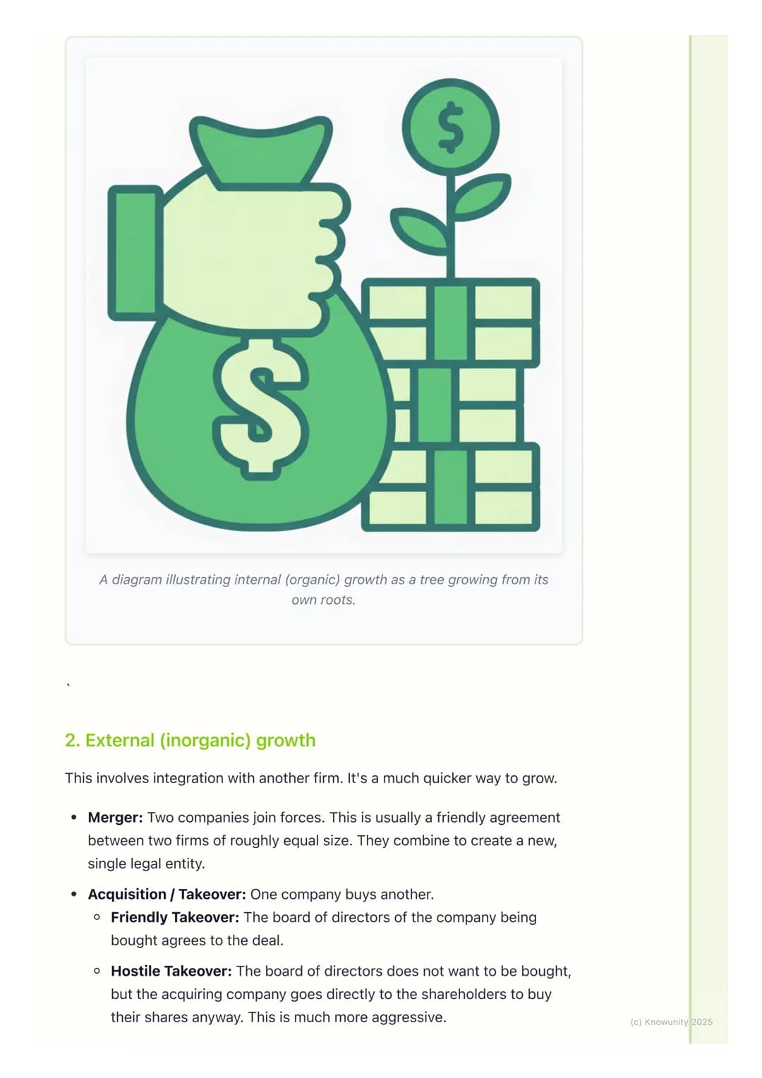 # Business Growth and
Expansion
Introduction to business growth
All businesses aim to be successful, and for most, that means growing bigg