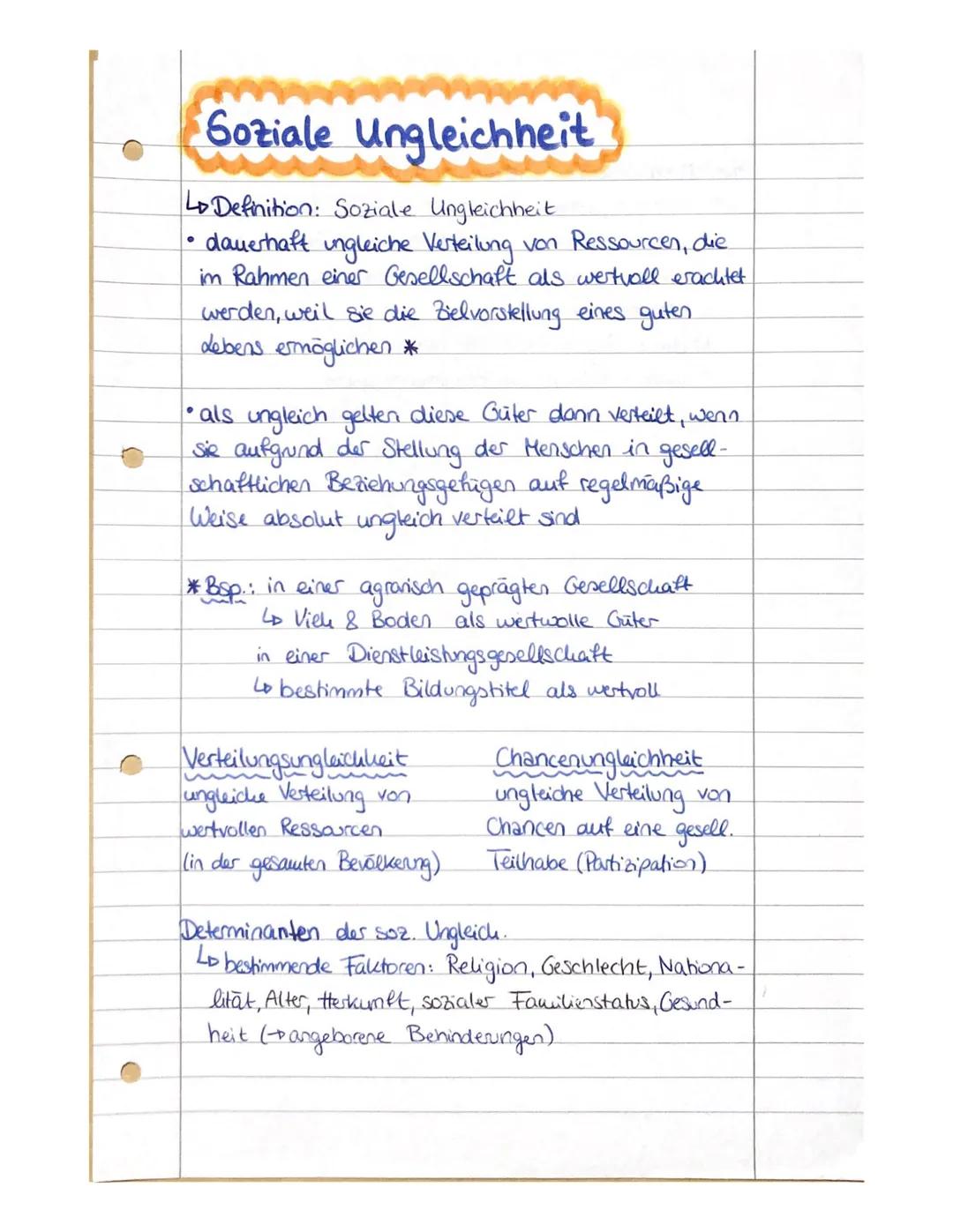 # Soziale Ungleichheit
Lo Definition: Soziale Ungleichheit
• dauerhaft ungleiche Verteilung von Ressourcen, die
im Rahmen einer Gesellscha