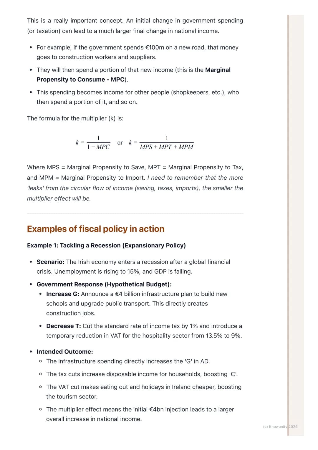 # Fiscal Policy
What is fiscal policy?
Fiscal policy is the use of government spending (G) and taxation (T) to
influence the economy. It's