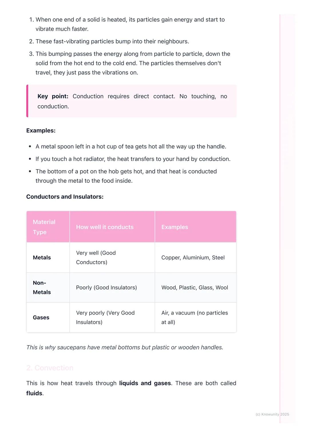 # Heat Transfer
An introduction to heat transfer
Heat is a form of energy, called thermal energy. It always moves from a hotter
place to a