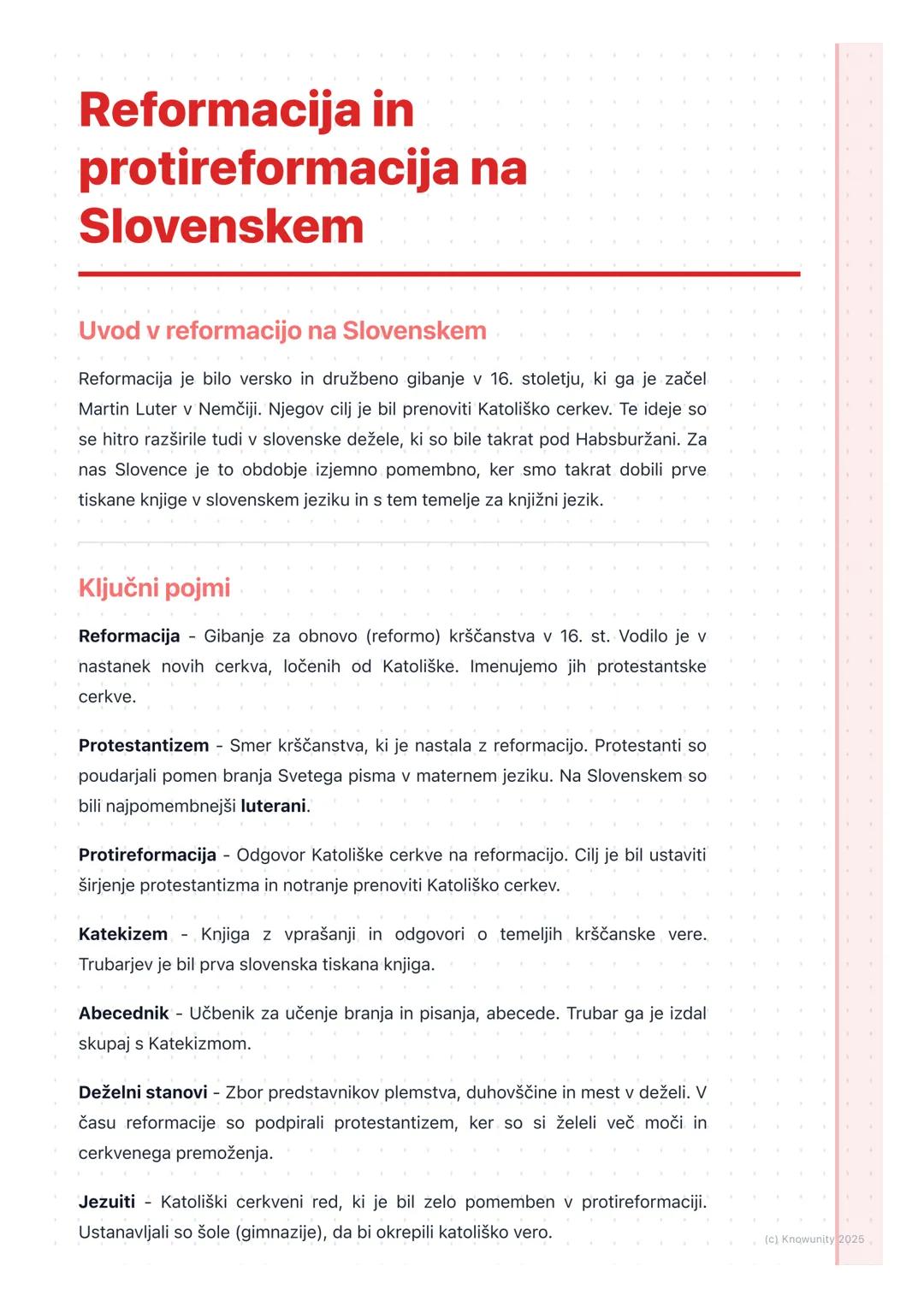 # Reformacija in
protireformacija na
Slovenskem
Uvod v reformacijo na Slovenskem
Reformacija je bilo versko in družbeno gibanje v 16. stol